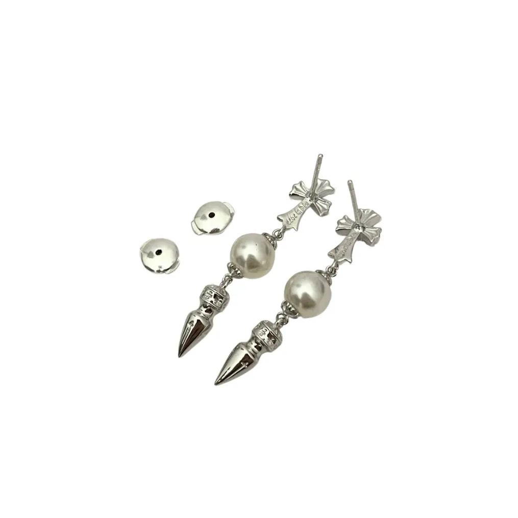 Chrome hearts xmikimoto joint cross bullet tassel earrings（CHROME HEARTS 318）