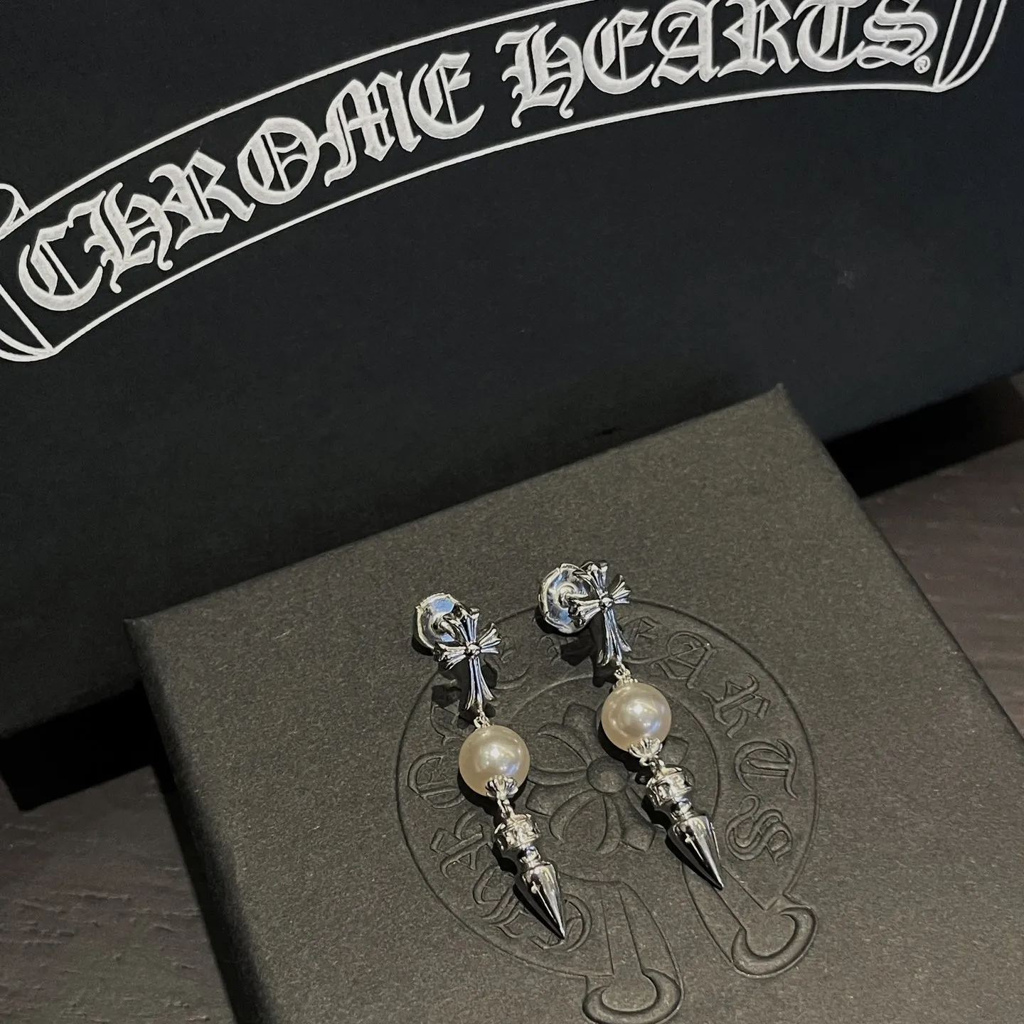 Chrome hearts xmikimoto joint cross bullet tassel earrings（CHROME HEARTS 318）