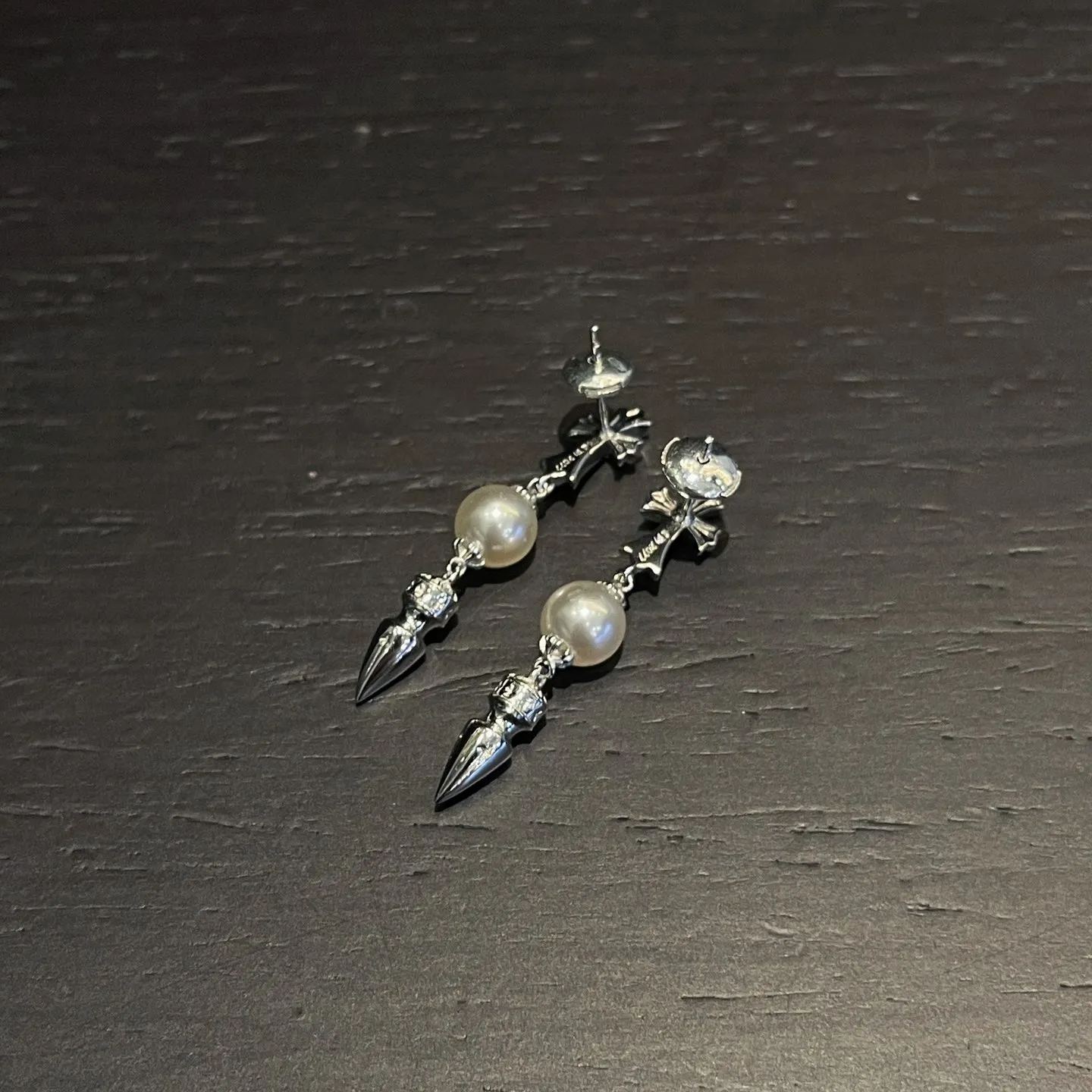 Chrome hearts xmikimoto joint cross bullet tassel earrings（CHROME HEARTS 318）