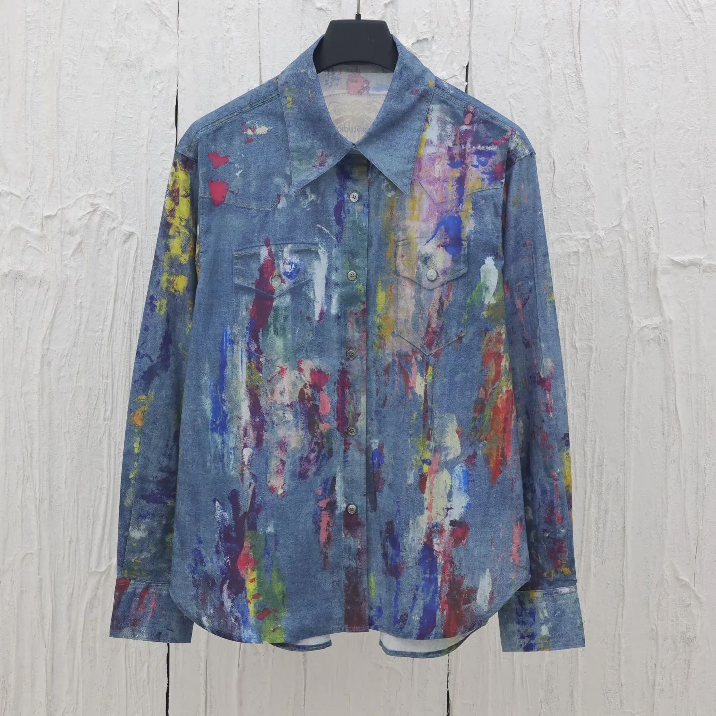 Acne Studios Shirt in Blue and Multi (AC0724-ALD）