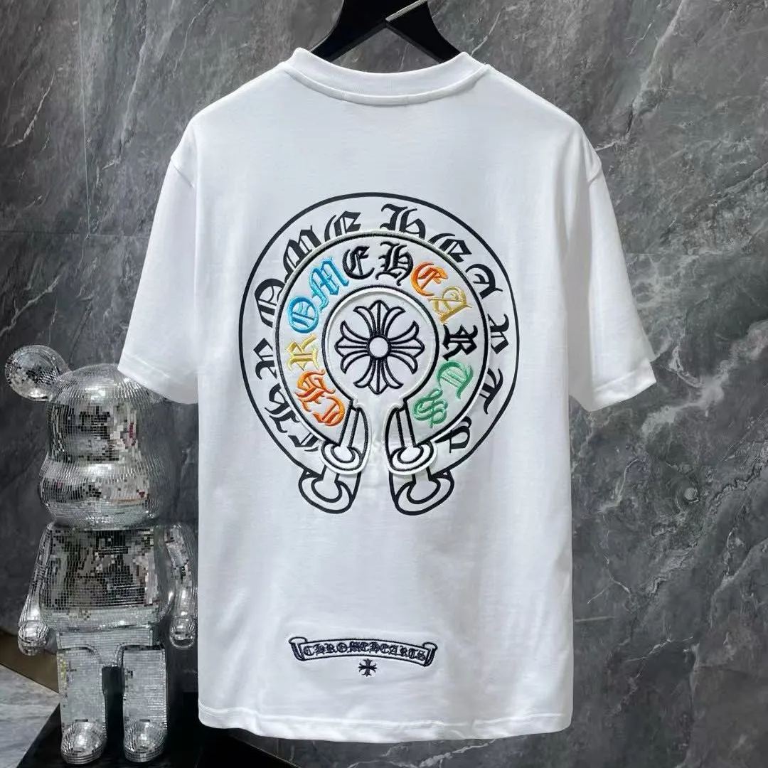 Chrome Hearts horseshoe embroidered short sleeve T-shirt（CH-8637）
