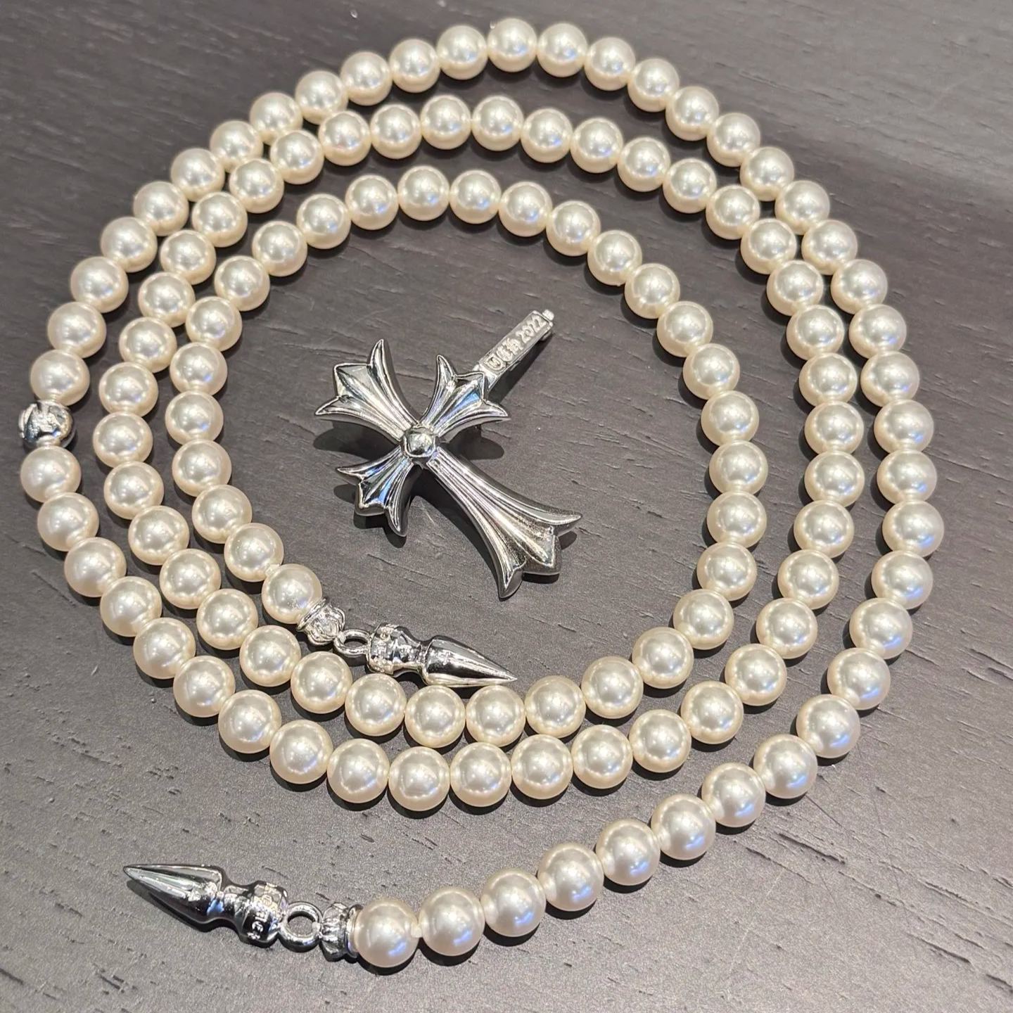 Chrome Hearts xmikimoto co-branded cross bullet tassel earrings（CHROME HEARTS 351）