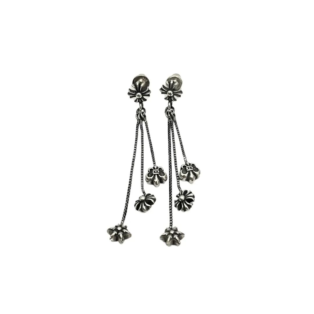 Chrome Hearts Cross Tassel Stud Earrings（CHROME HEARTS 352）