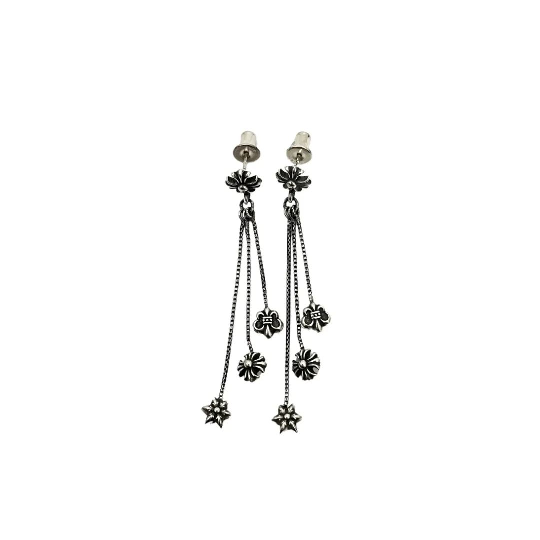 Chrome Hearts Cross Tassel Stud Earrings（CHROME HEARTS 352）