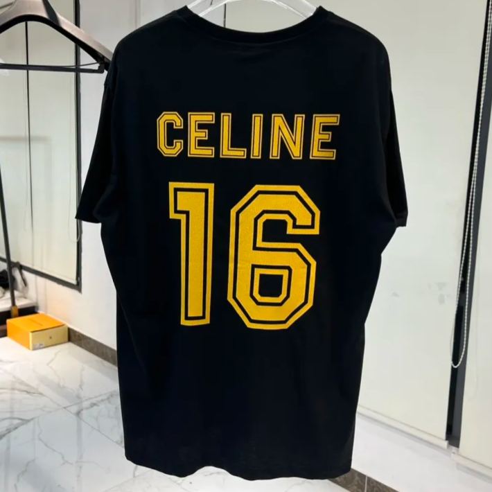 Celine 24SS Men's 16 LOOSE Logo Print Loose T-shirt (2X18J671Q-38YE）