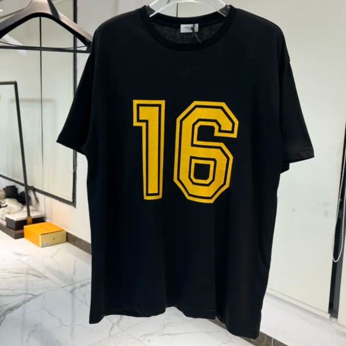 Celine 24SS Men's 16 LOOSE Logo Print Loose T-shirt (2X18J671Q-38YE）