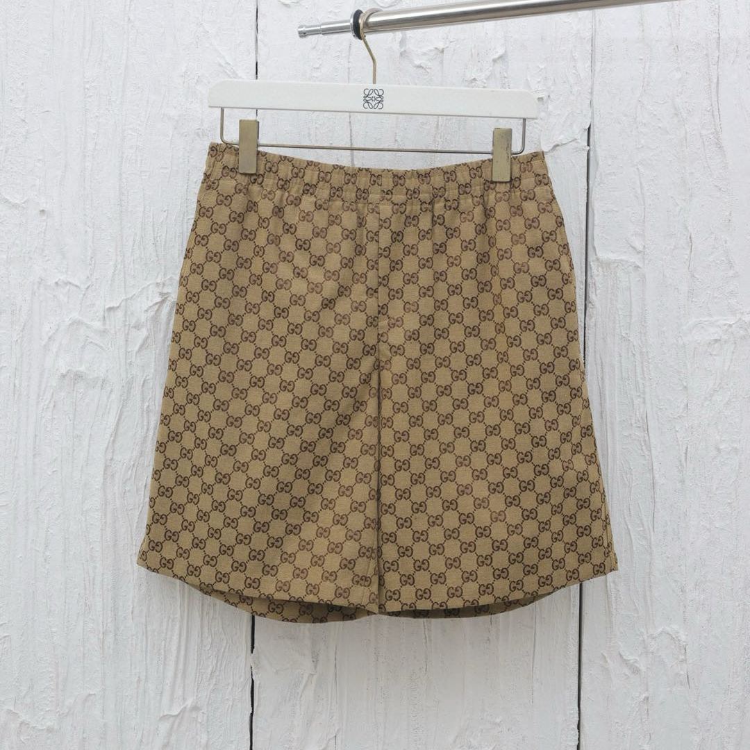 GUCCI Short de Lino y GG （102953）