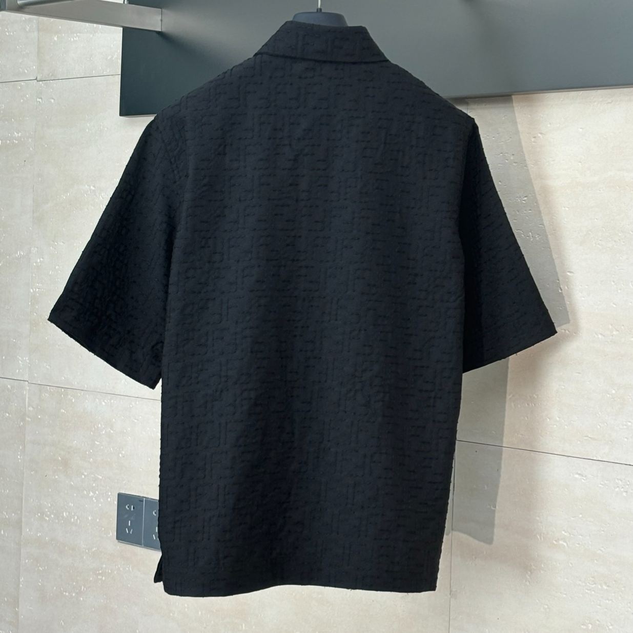 FENDI Black linen FF jacquard shirt (FS1317AU6YF0QA1）