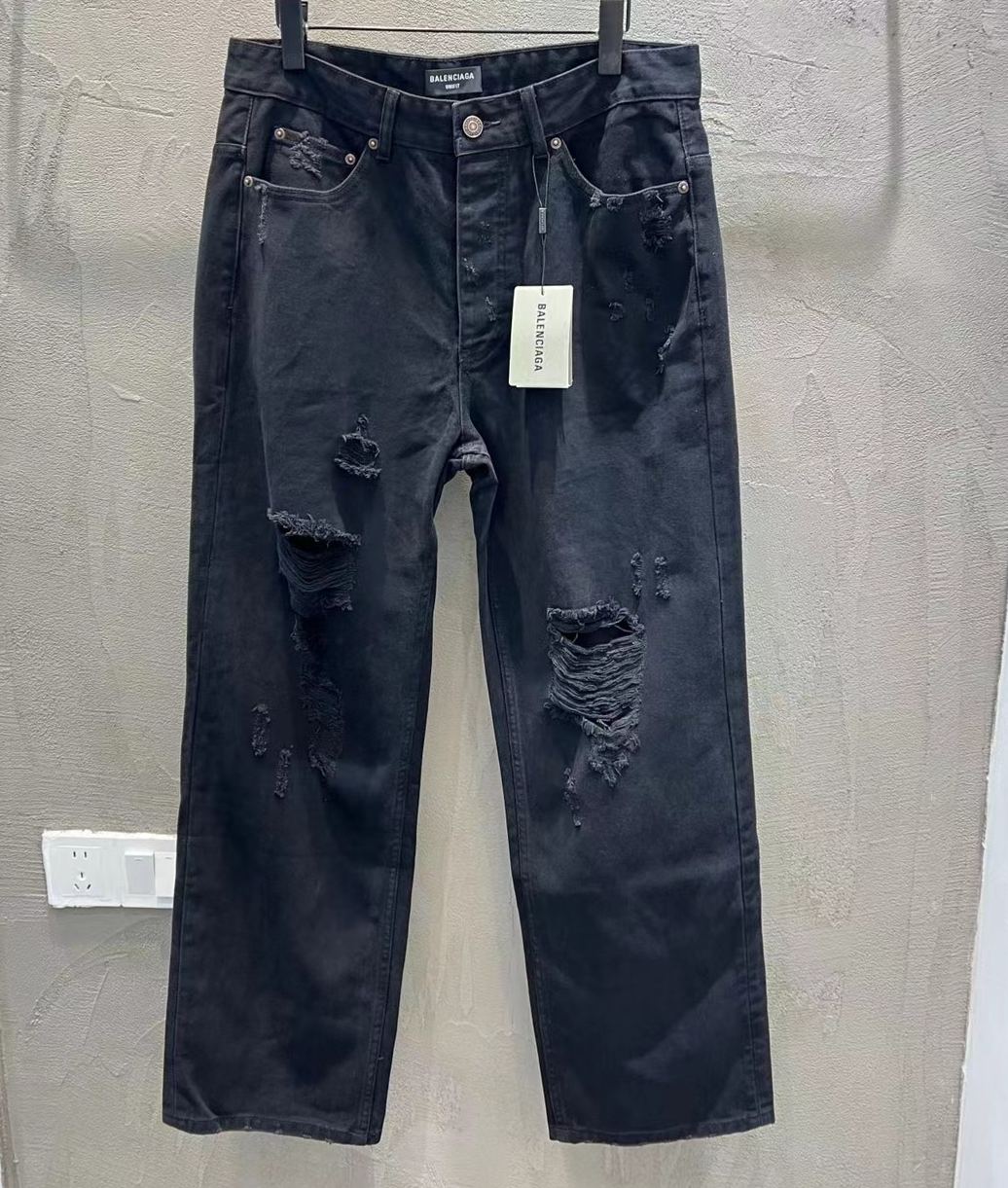 BALENCIAGA Ripped Medium Fit Pants（745151TNW111672）