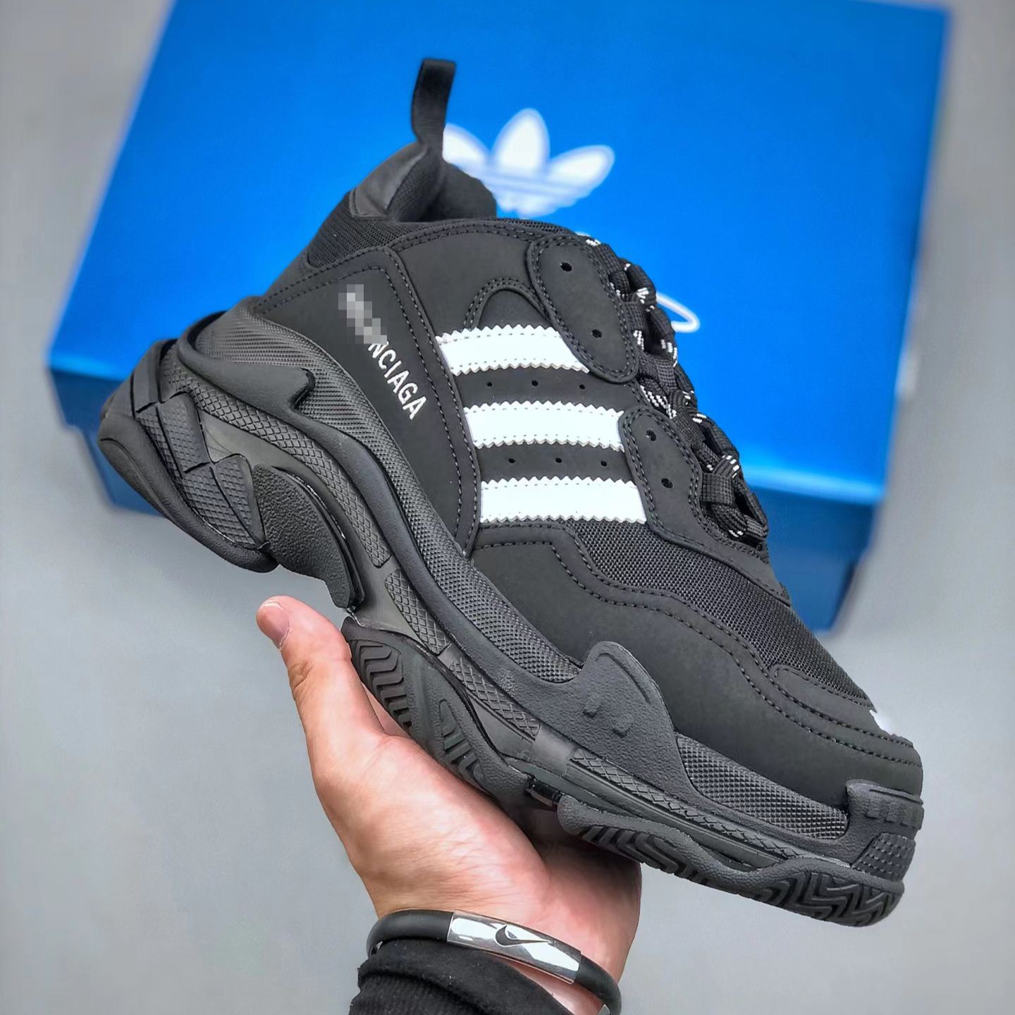  BALENCIAGA Triple S "BLACK"（712821W2ZB21090）