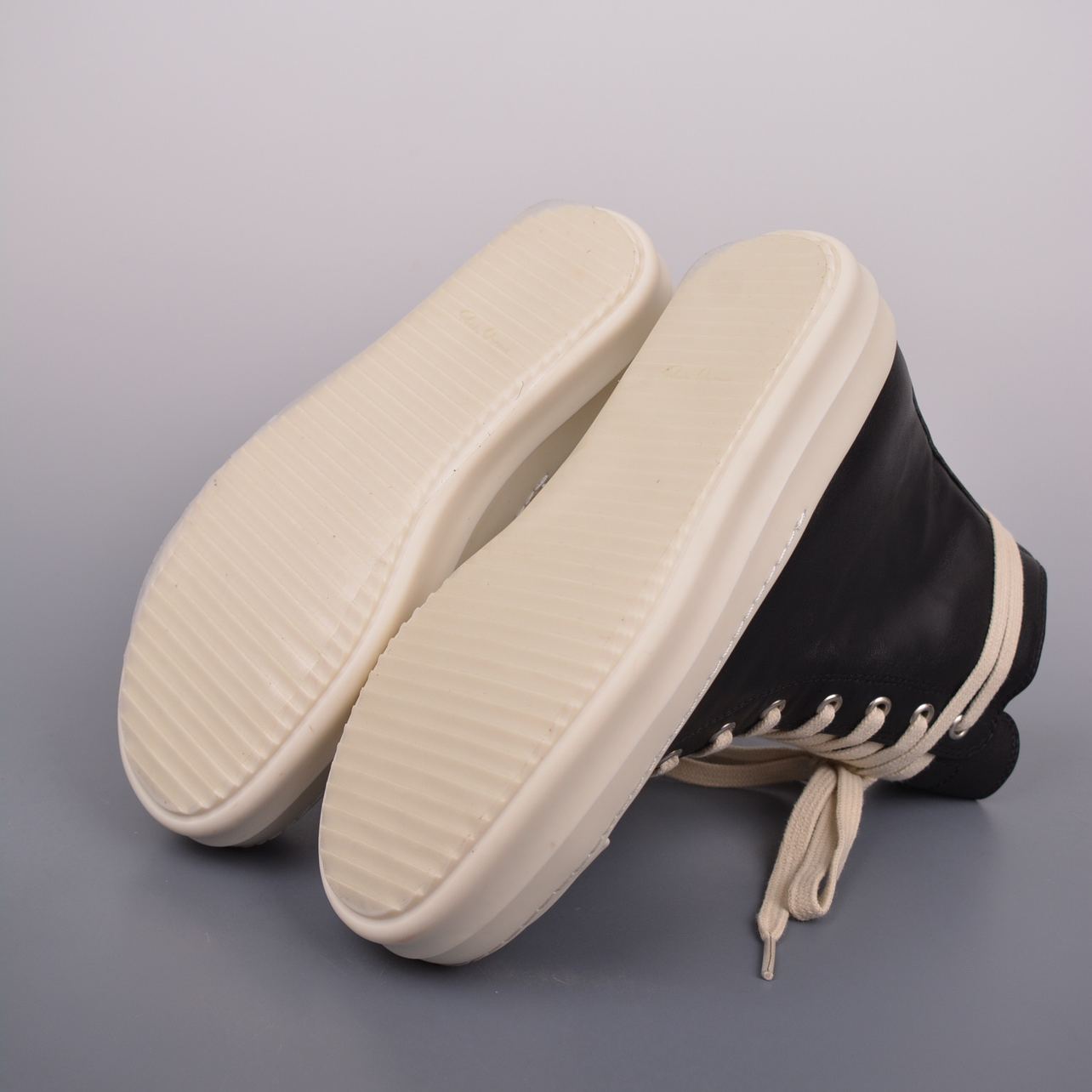 Rick Owens Black leather Lido sneakers (RU01D3890LBK-911)