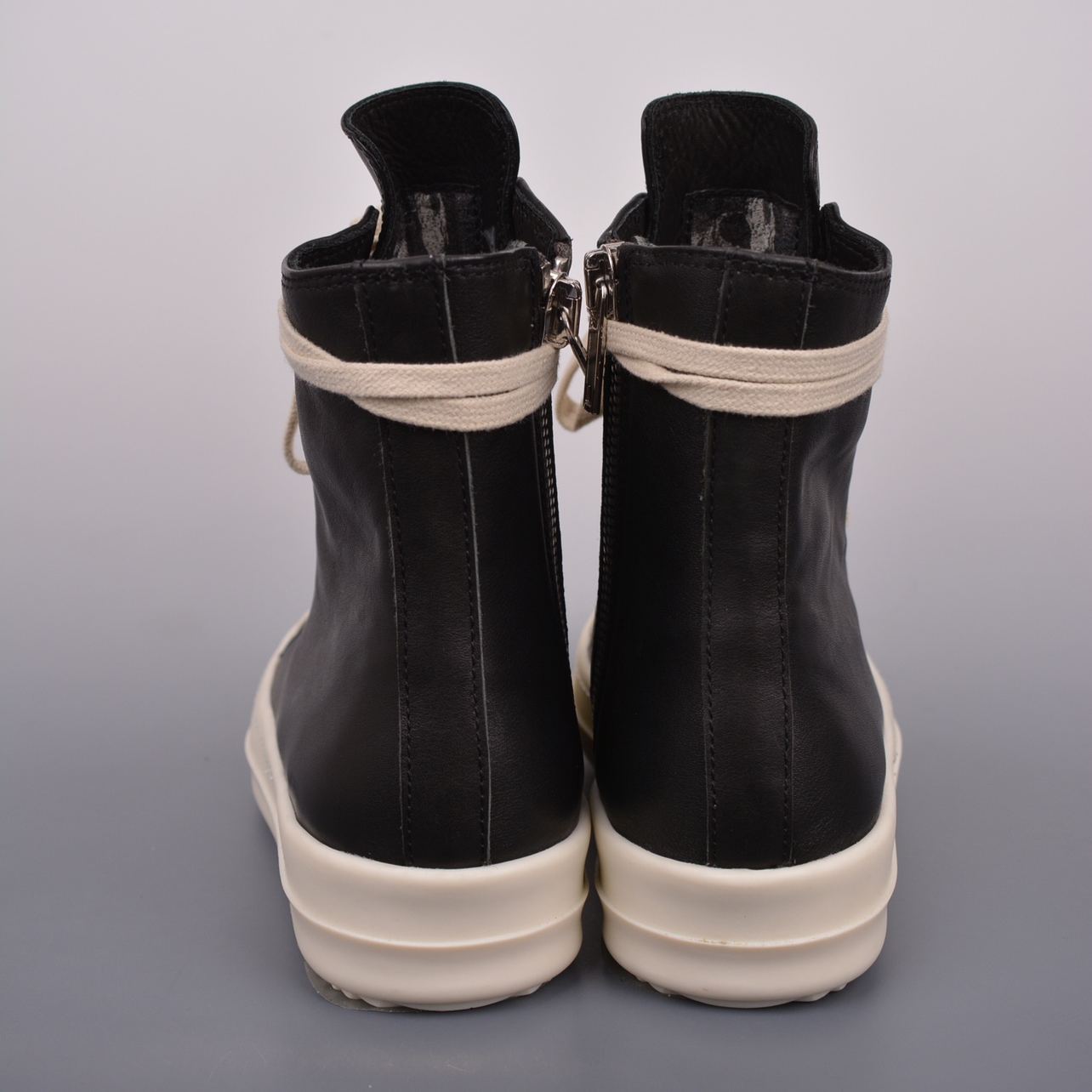 Rick Owens Black leather Lido sneakers (RU01D3890LBK-911)