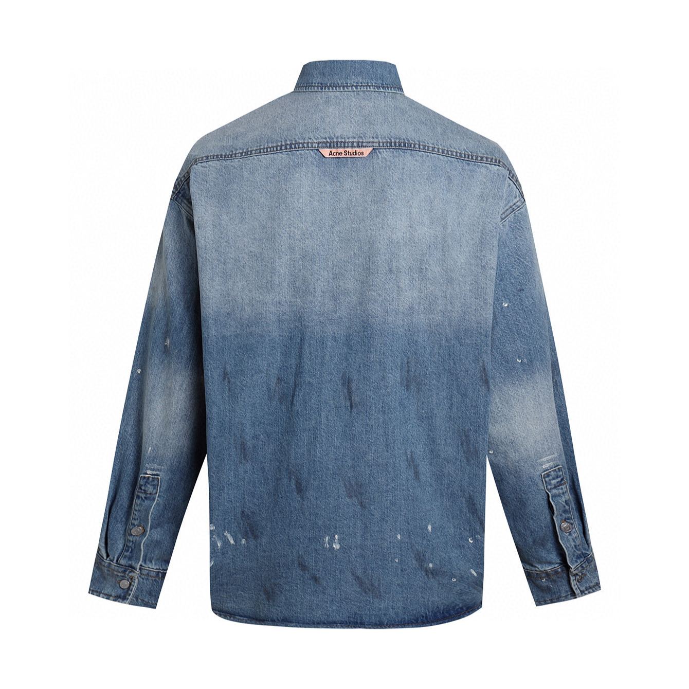 Acne Studios - Paint-Splattered Organic Denim Shirt (1647597346626691）