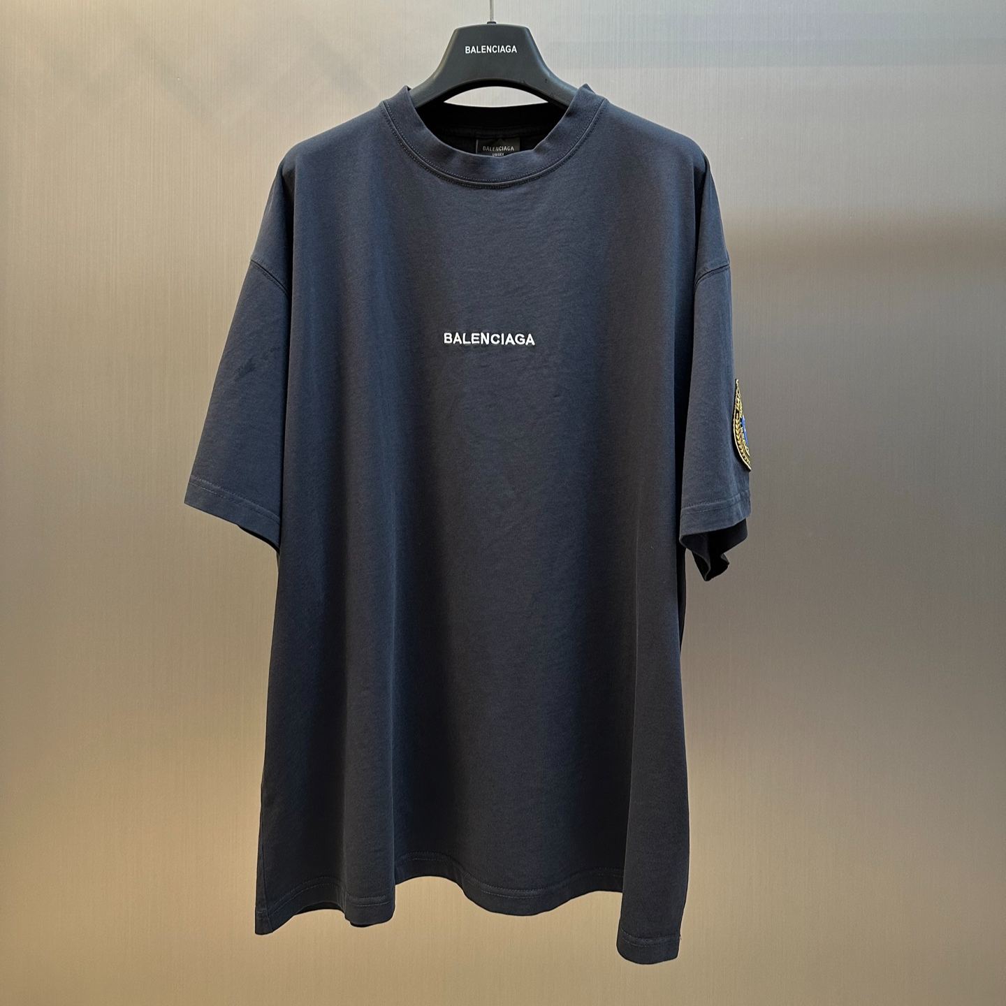 BALENCIAGA Slate Cotton Oversize T-Shirt（831305TSVH41041）
