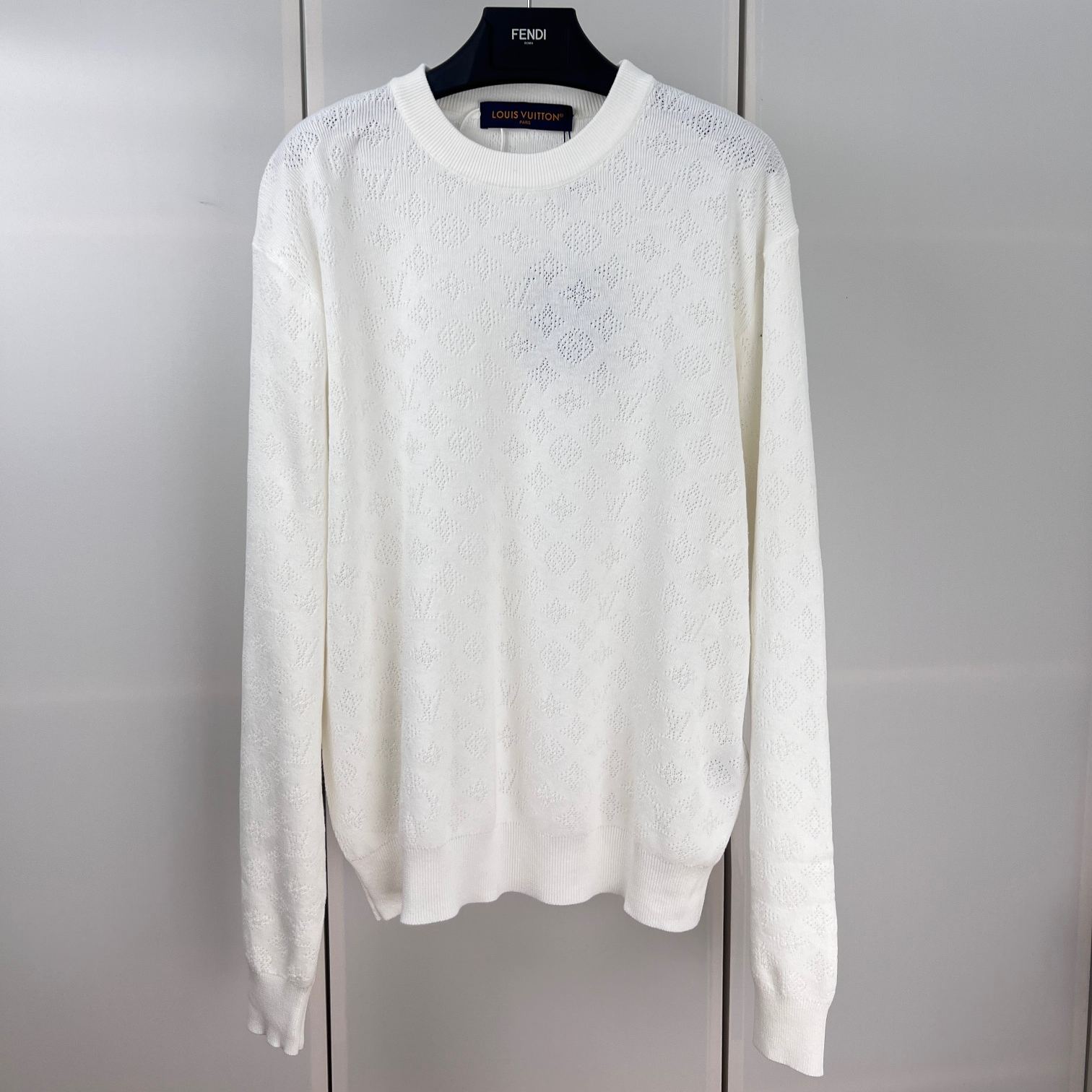 Louis Vuitton "Monogram Cotton Pullover" White DHL Direct（1AGJHC）