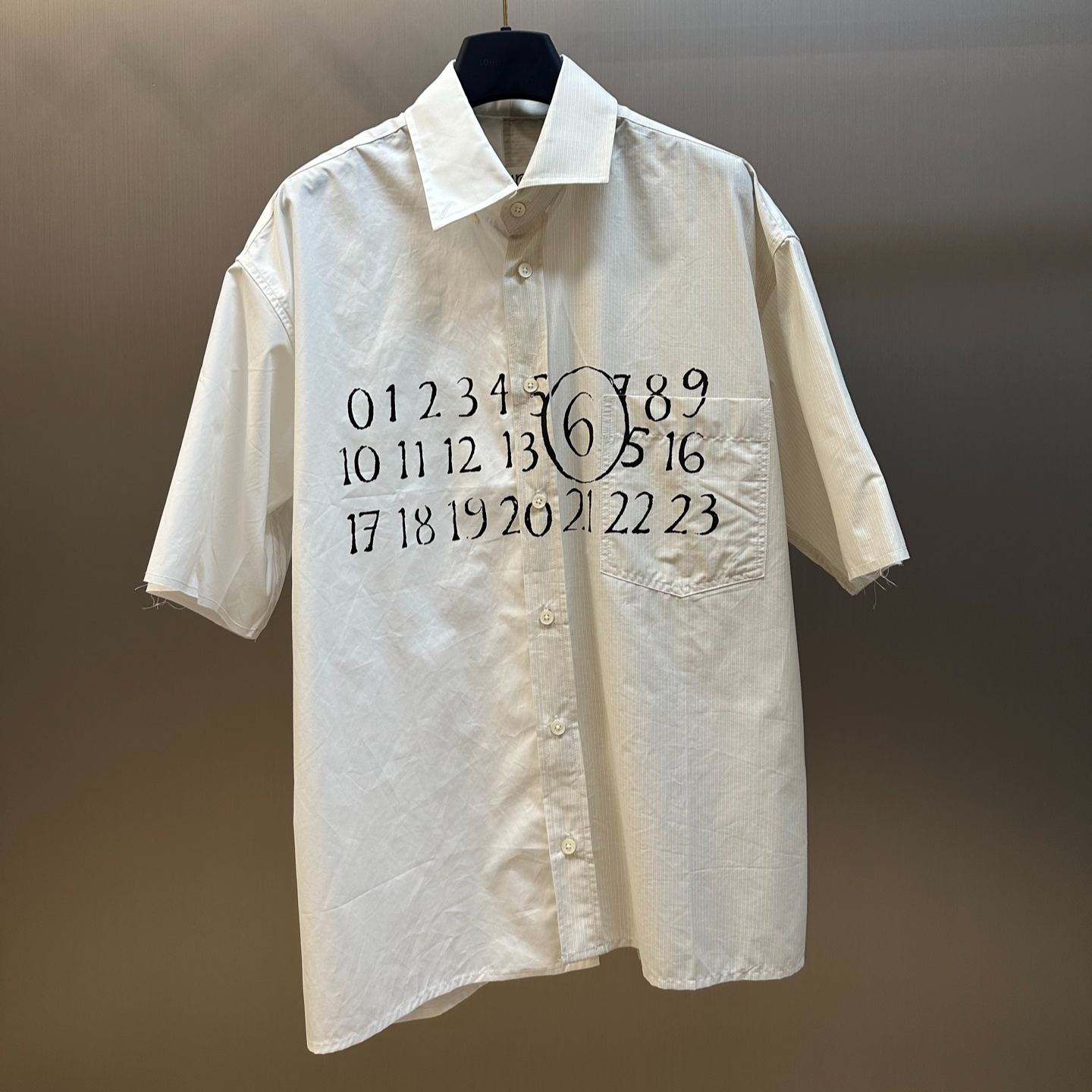 MM6 Maison Margiela Men's Asymmetric Poplin Shirt "White"（SH0DR0007MTN041961）