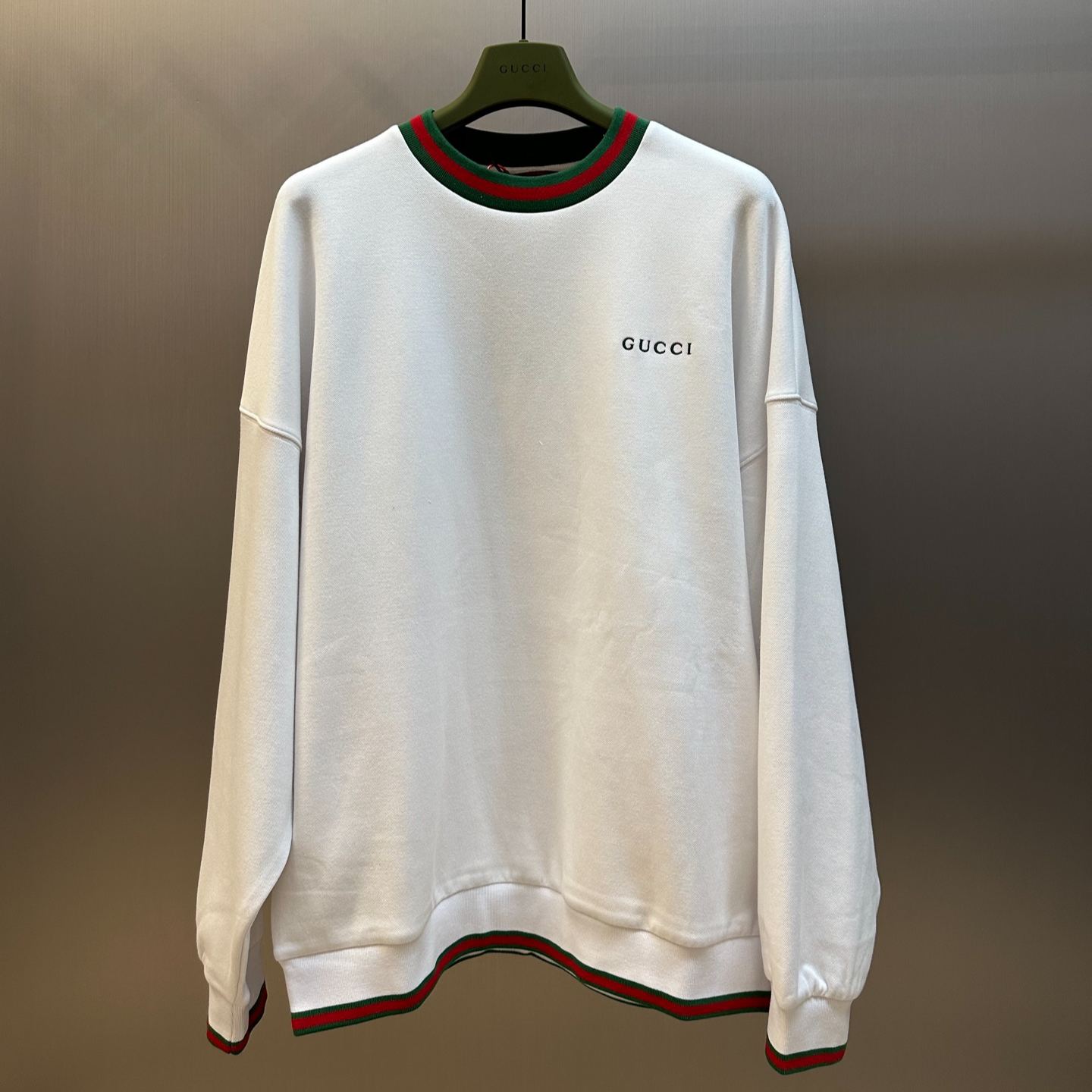 GUCCI Cotton Piqué Sweatshirt White DHL（833932-XJHCS-9692）