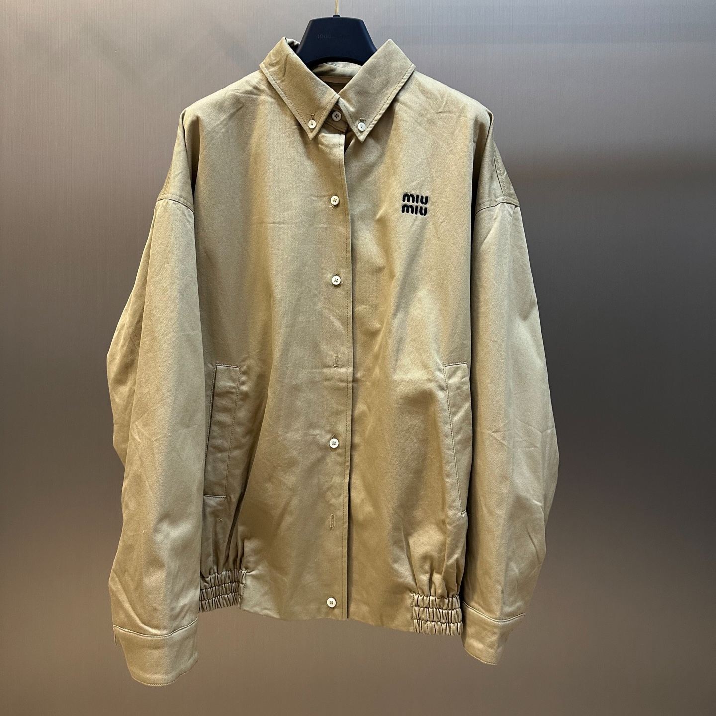 MIUMIU Women's Chino Cloth Blouson Jacket（ML1264-1UPX-F0065-S-OOO）