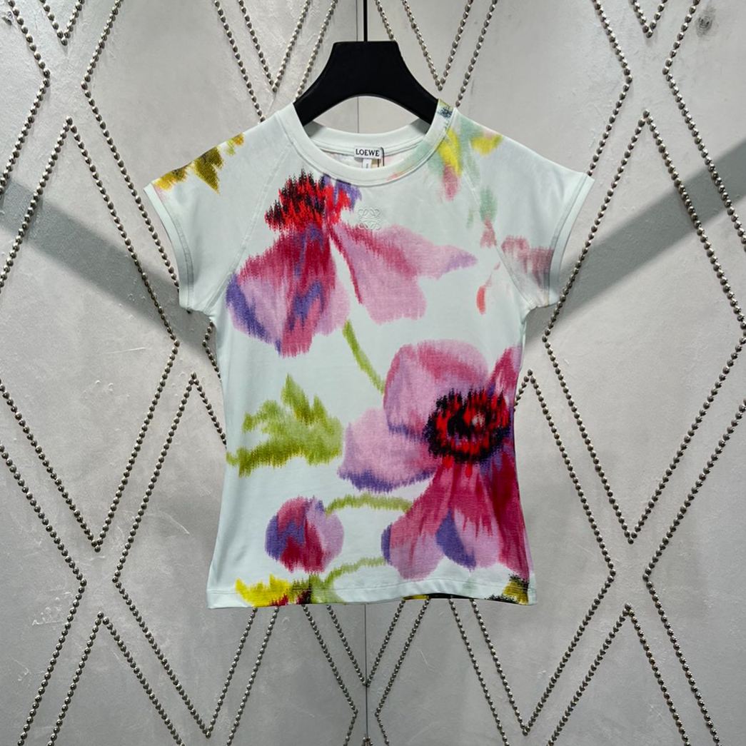 LOEWE Floral Print T-Shirt Small Fit（S359Y22X95-5459）