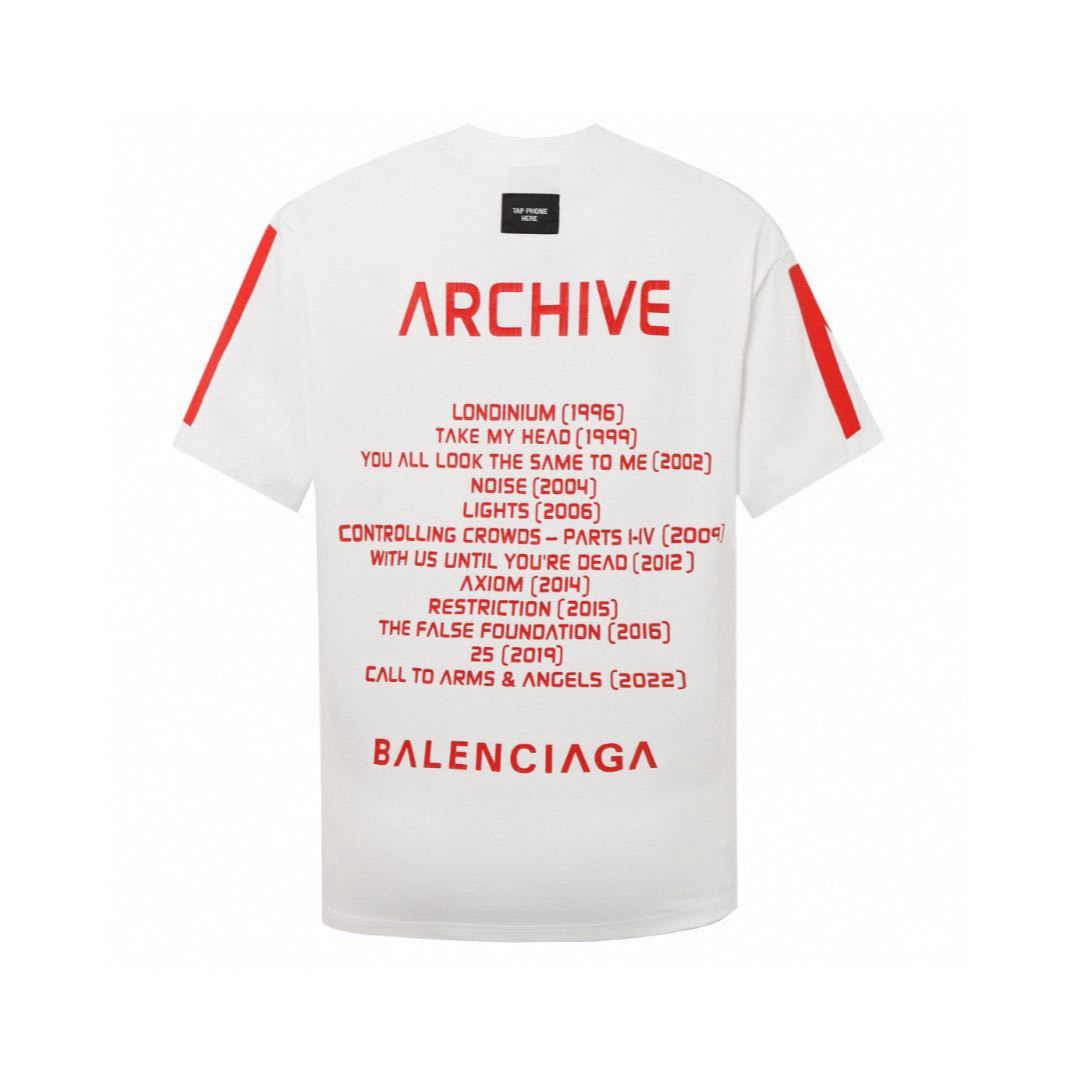Balenciaga printed short-sleeved T-shirt "Red"（739028TQVA11568）