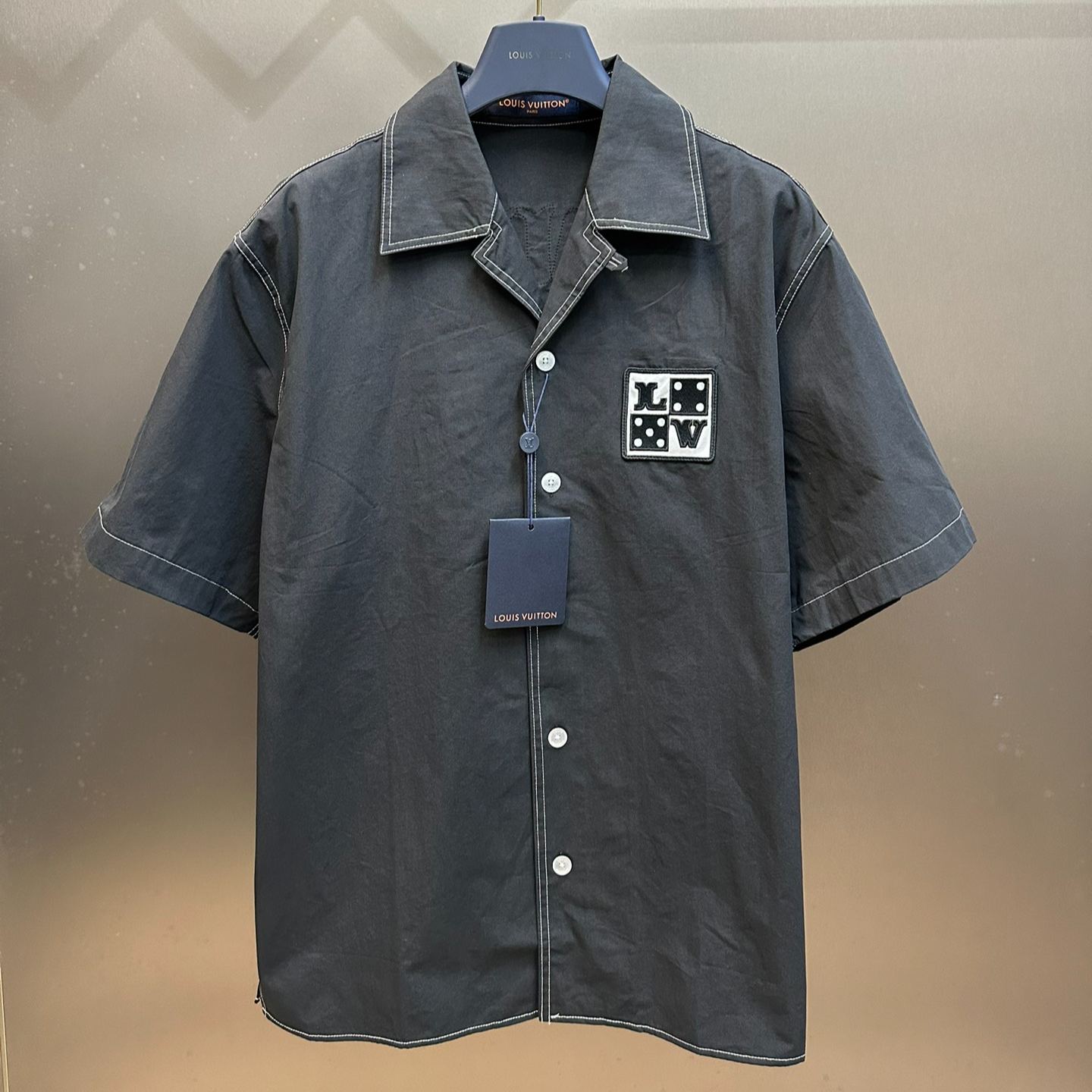 Louis Vuitton Embroidered Short-Sleeved Cotton Shirt（1AFWTU）