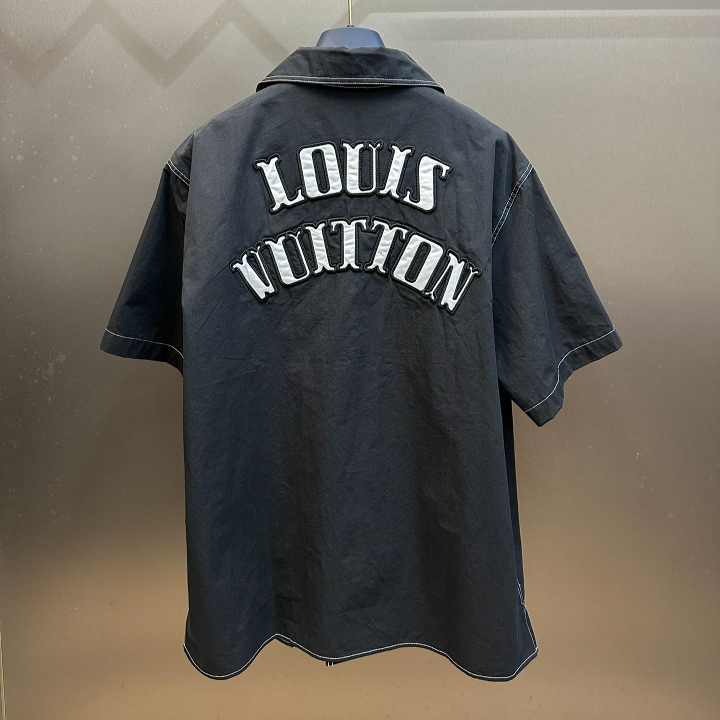 Louis Vuitton Embroidered Short-Sleeved Cotton Shirt（1AFWTU）