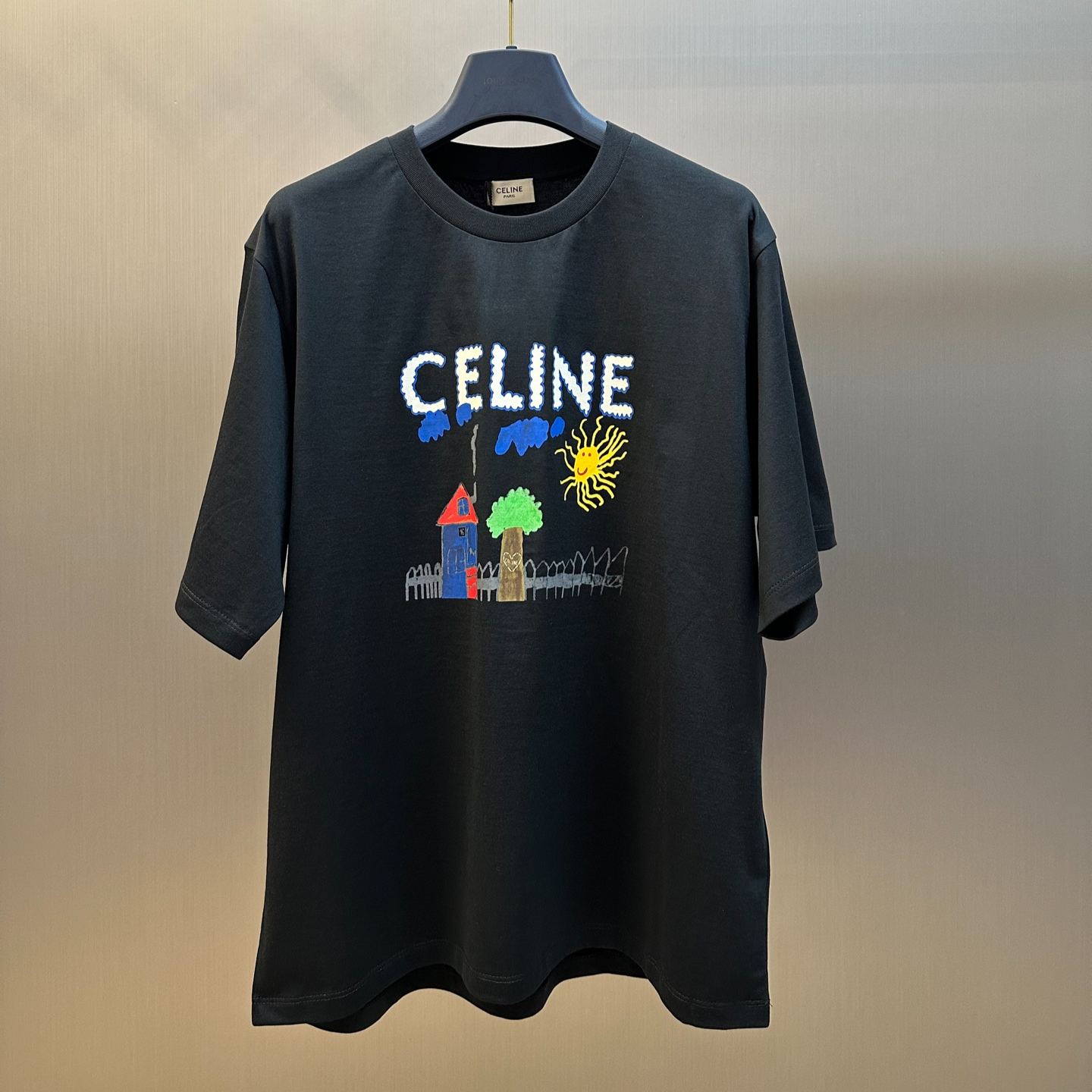CELINE REGULAR T-SHIRT IN COTTON JERSEY (RX0BZ507Z-38ML）