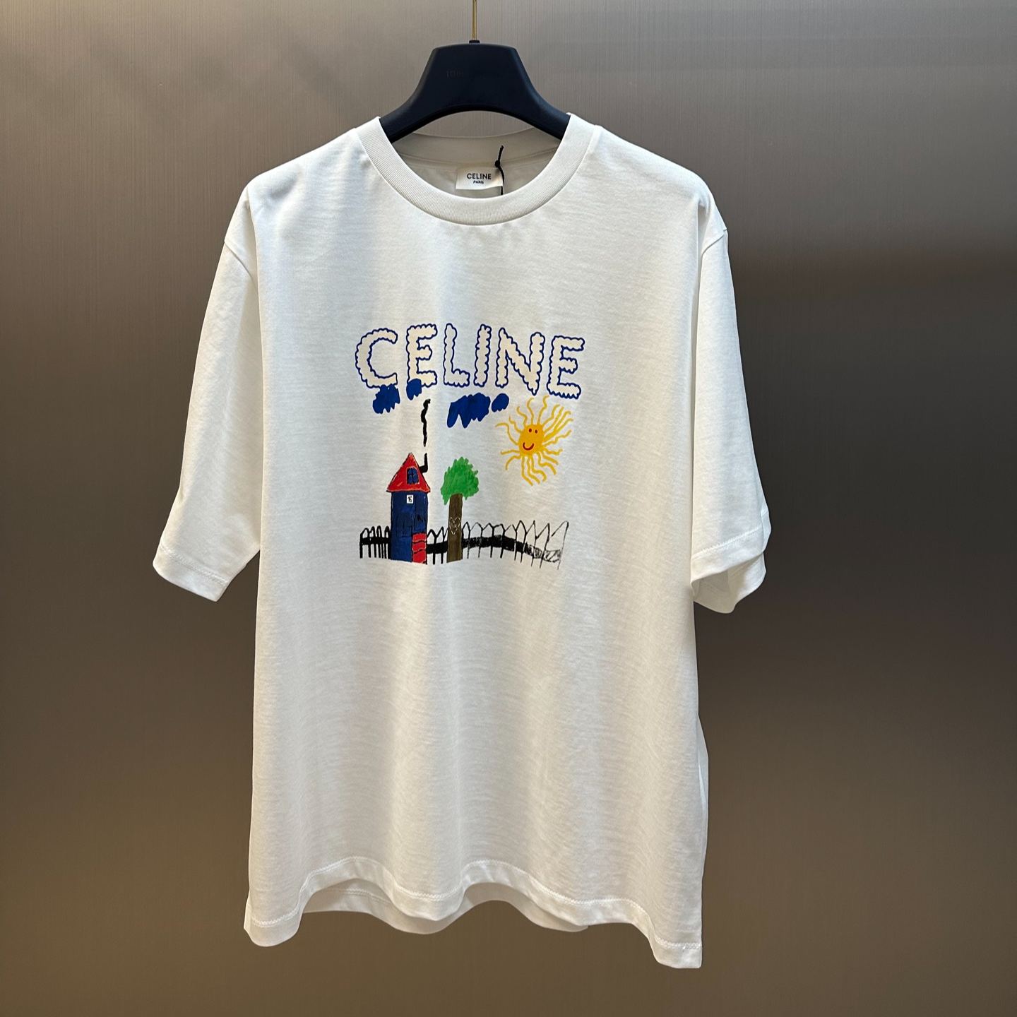 CELINE REGULAR T-SHIRT IN COTTON JERSEY (RX0BZ507Z-38ML）