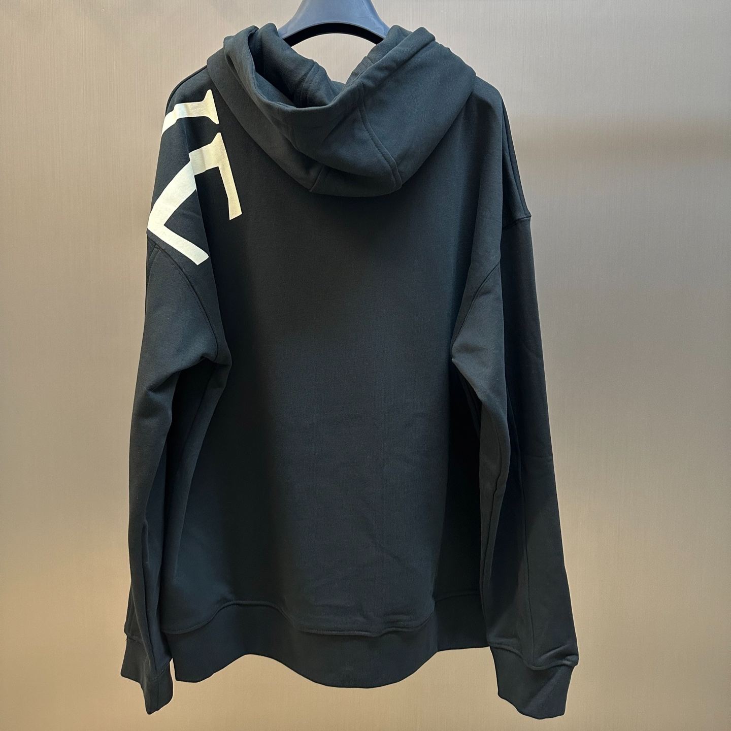 LOEWE Men's Relaxed Fit Hoodie in Cotton "Black/Grey" (H526Y25X65-1671）