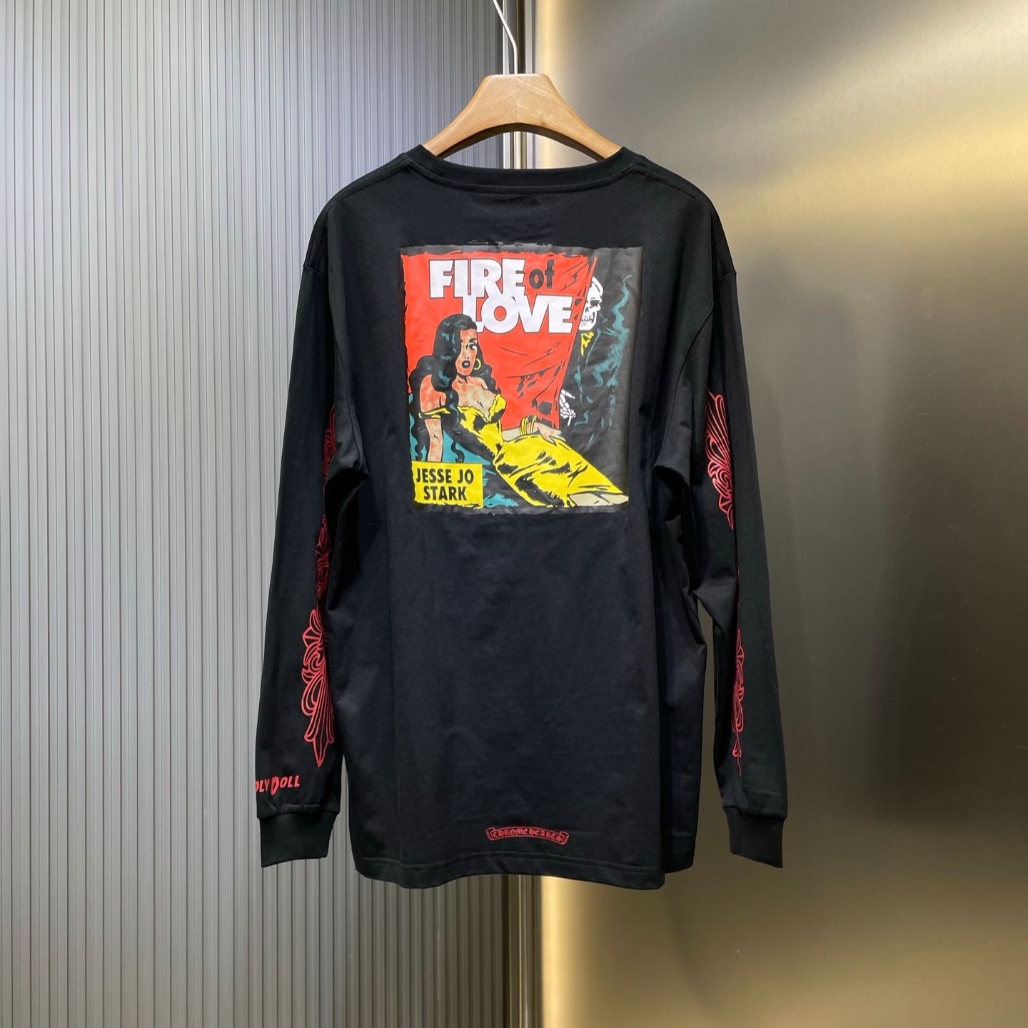 CHROME HEARTS JESSE JO CROSS Floral Cross Long Sleeve T-Shirt (CH-2022-001）