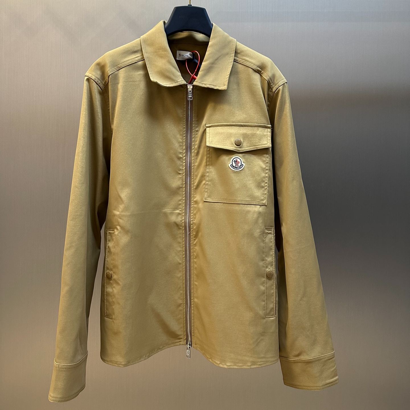 MONCLER Navy Blue Cotton Gabardine Zip-Up Shirt Jacket（J10912F0000257448781）