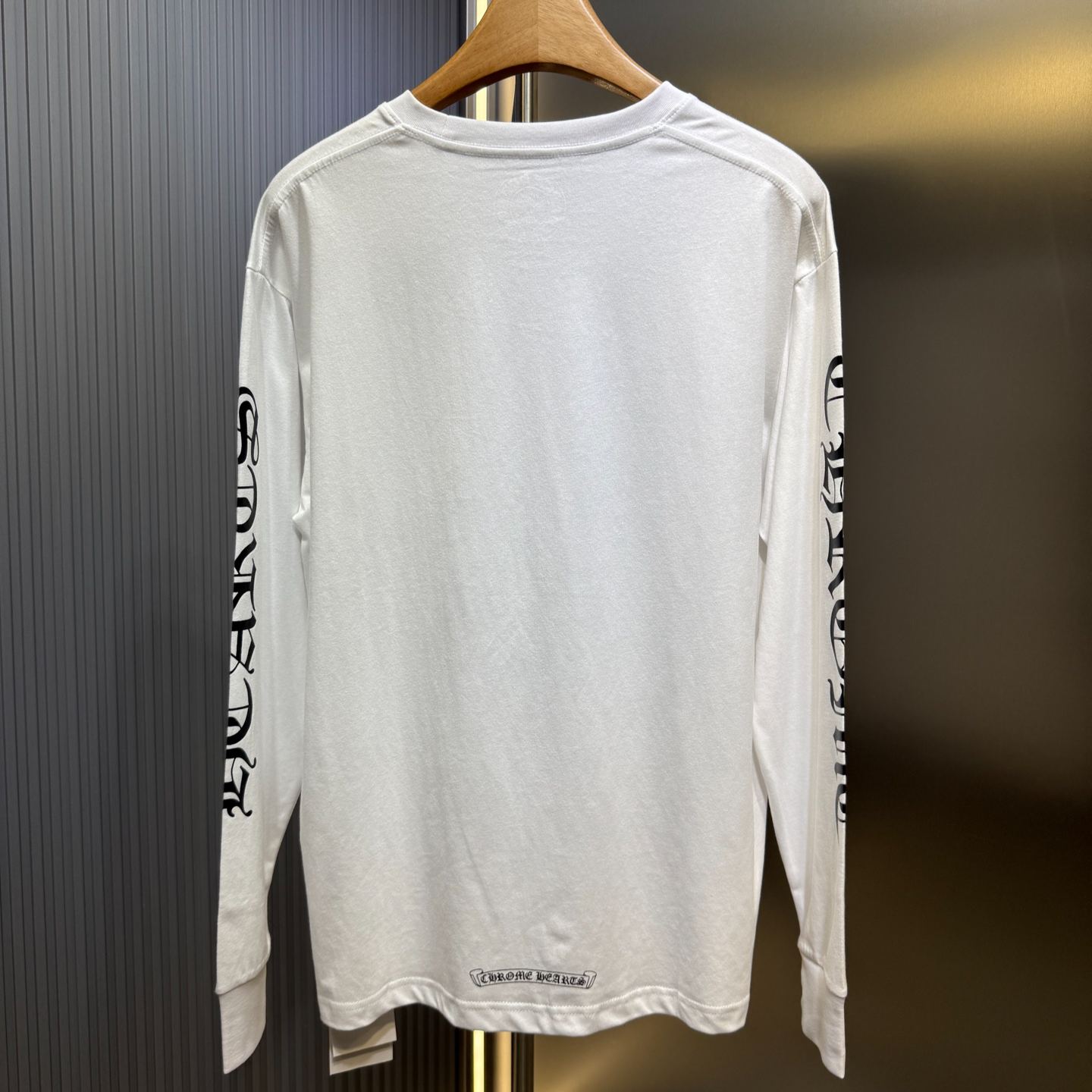 CHROME HEARTS neck logo T-shirt black x white (CH-066）