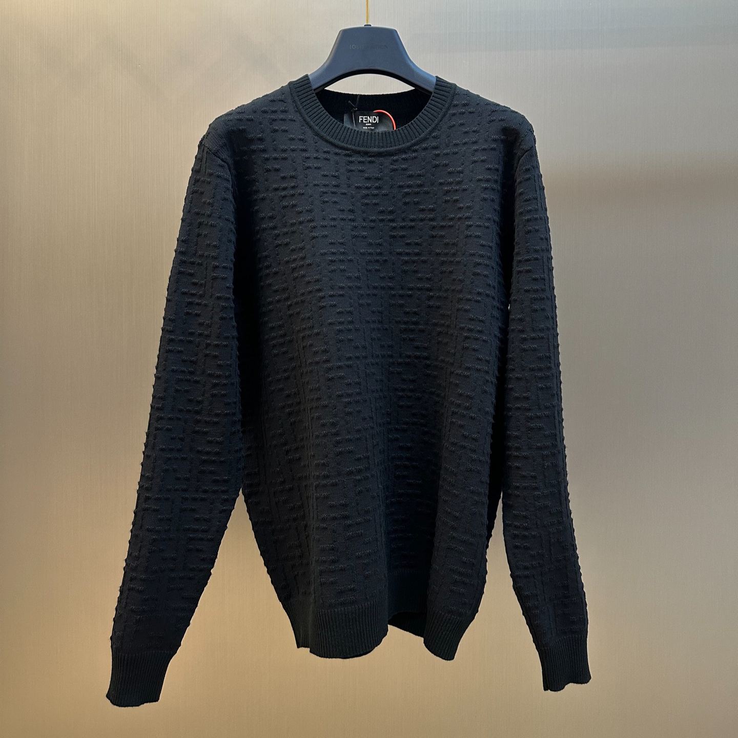 FENDI 2025SS Selleria Stitch Black FF Cotton Sweater (FZX091AU7OF0QA1）