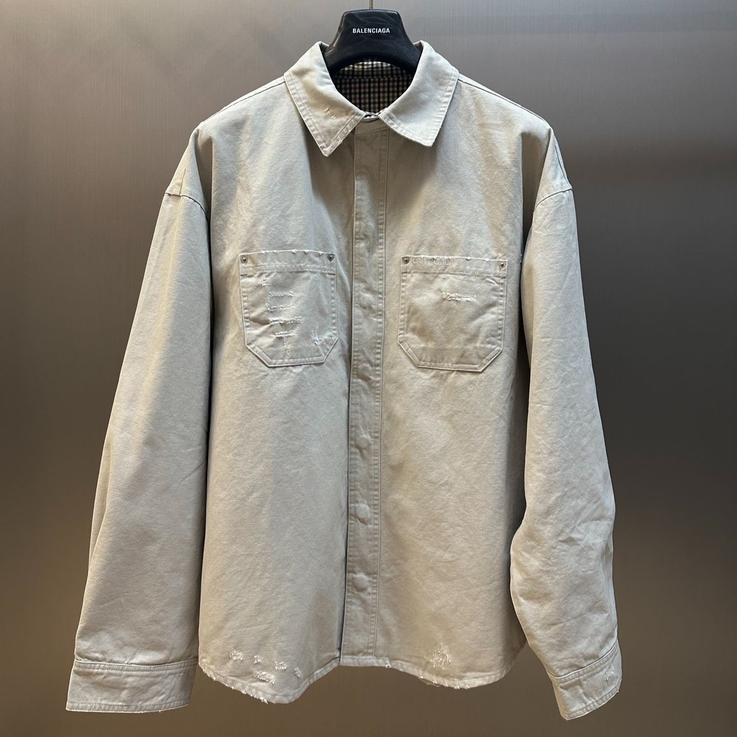 Balenciaga Light Grey Cotton Oversize Shirt（839085TRP151400）