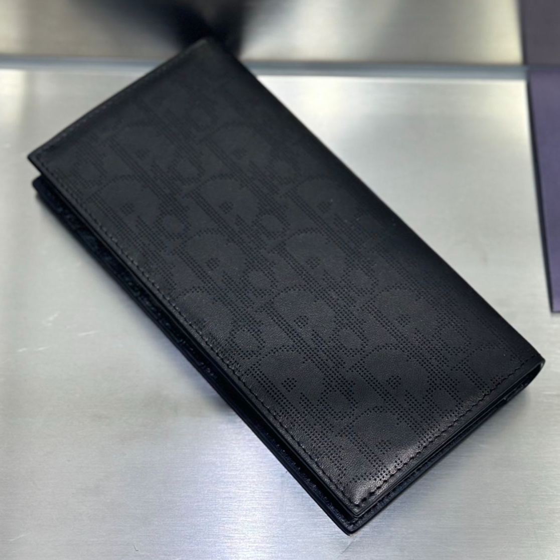 Dior Vertical Long Wallet Black Dior Oblique Galaxy（2ESBC002VPD-H03E）