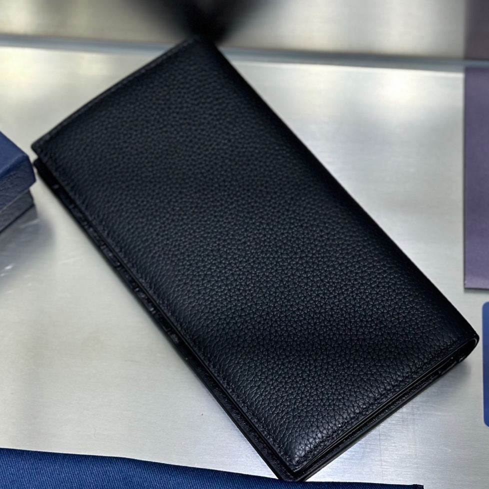 Dior Men's Long Wallet with Bifold Coin Pocket（2ESBC002CDI-H00N）