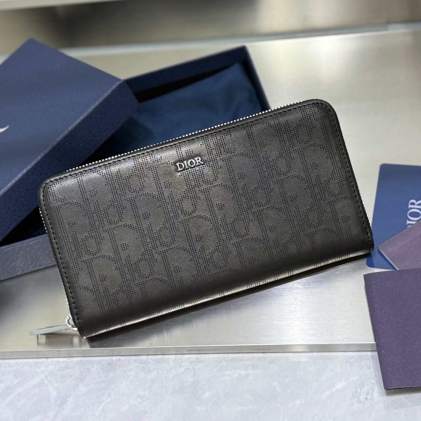 Dior Zipped Long Wallet Black Dior Oblique Galaxy（2ESBC252VPD-H03E）