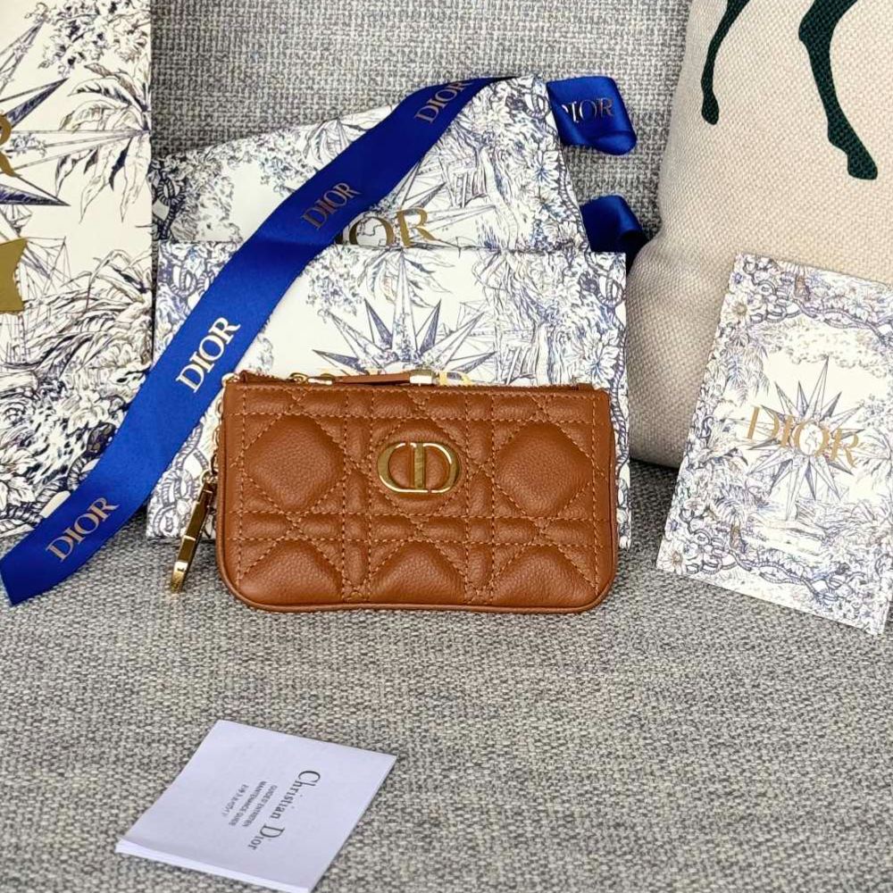 Dior Cannage Key Ring Coin Case Black（S5158UWHC-M900）