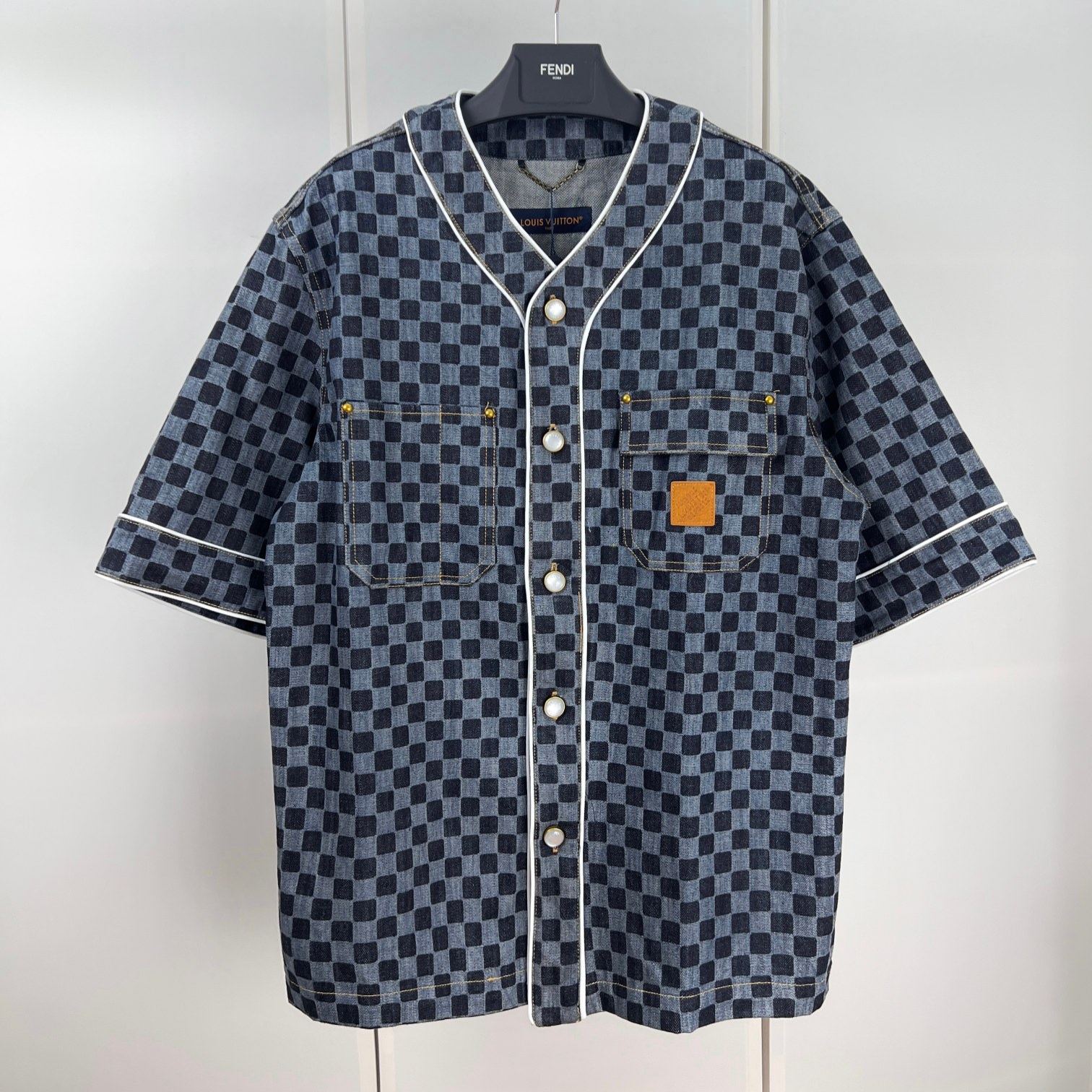 Louis Vuitton Damier Denim Baseball Shirt（1AIMJG）