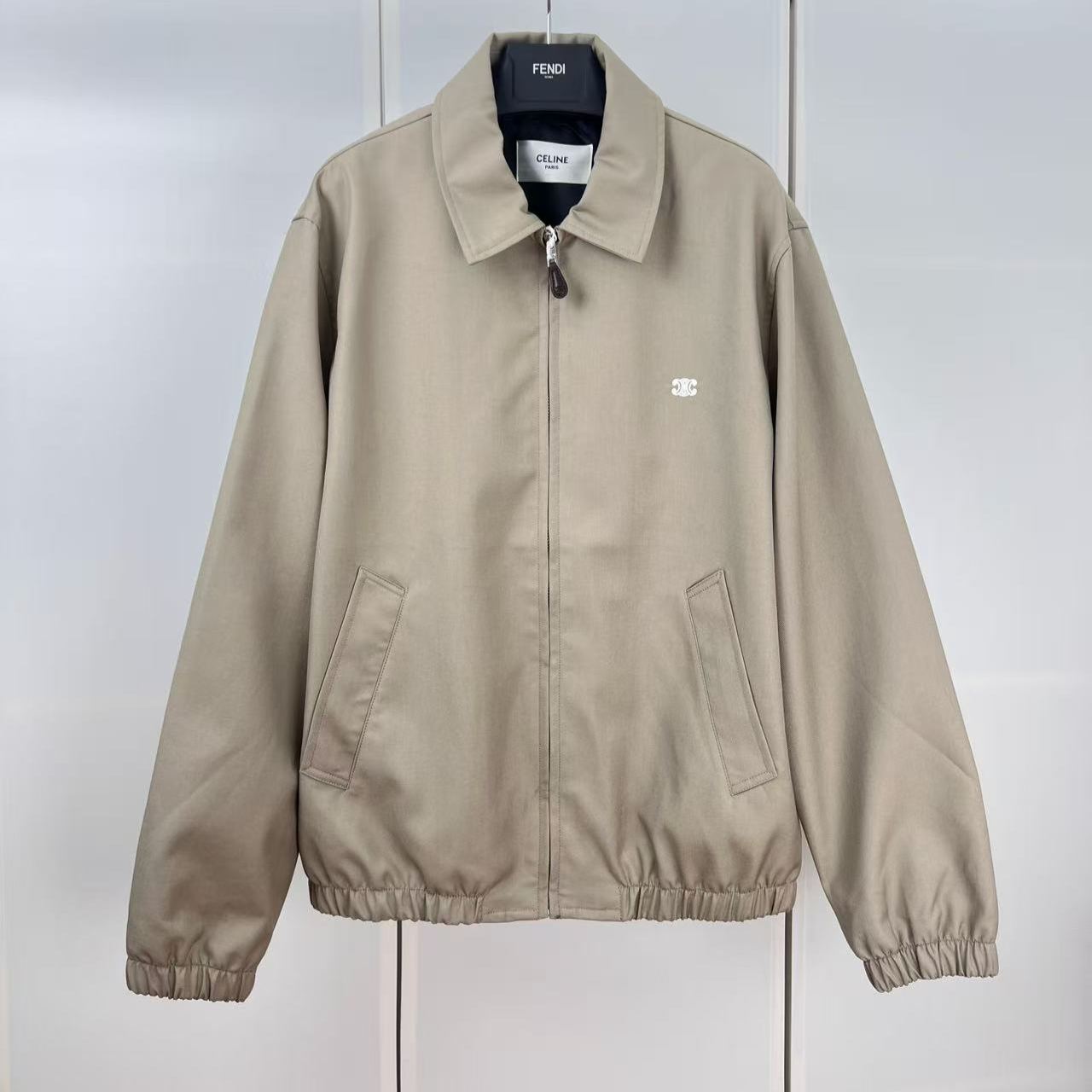 CELINE Blouson in Cotton and Wool Gabardine (RV0RV777S-07MR）