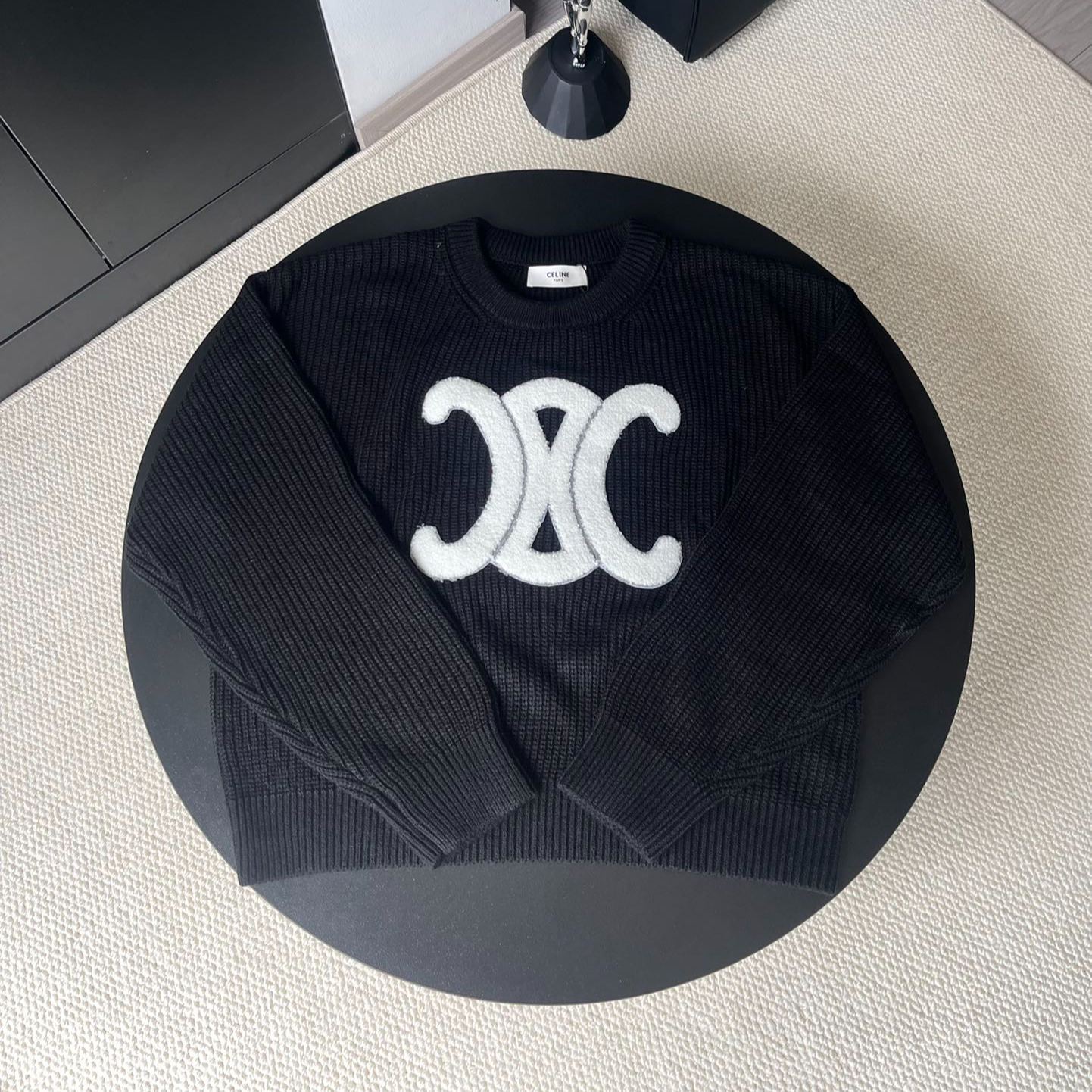 CELINE Triomphe crew neck sweater  (RY0GS423P-09GM）