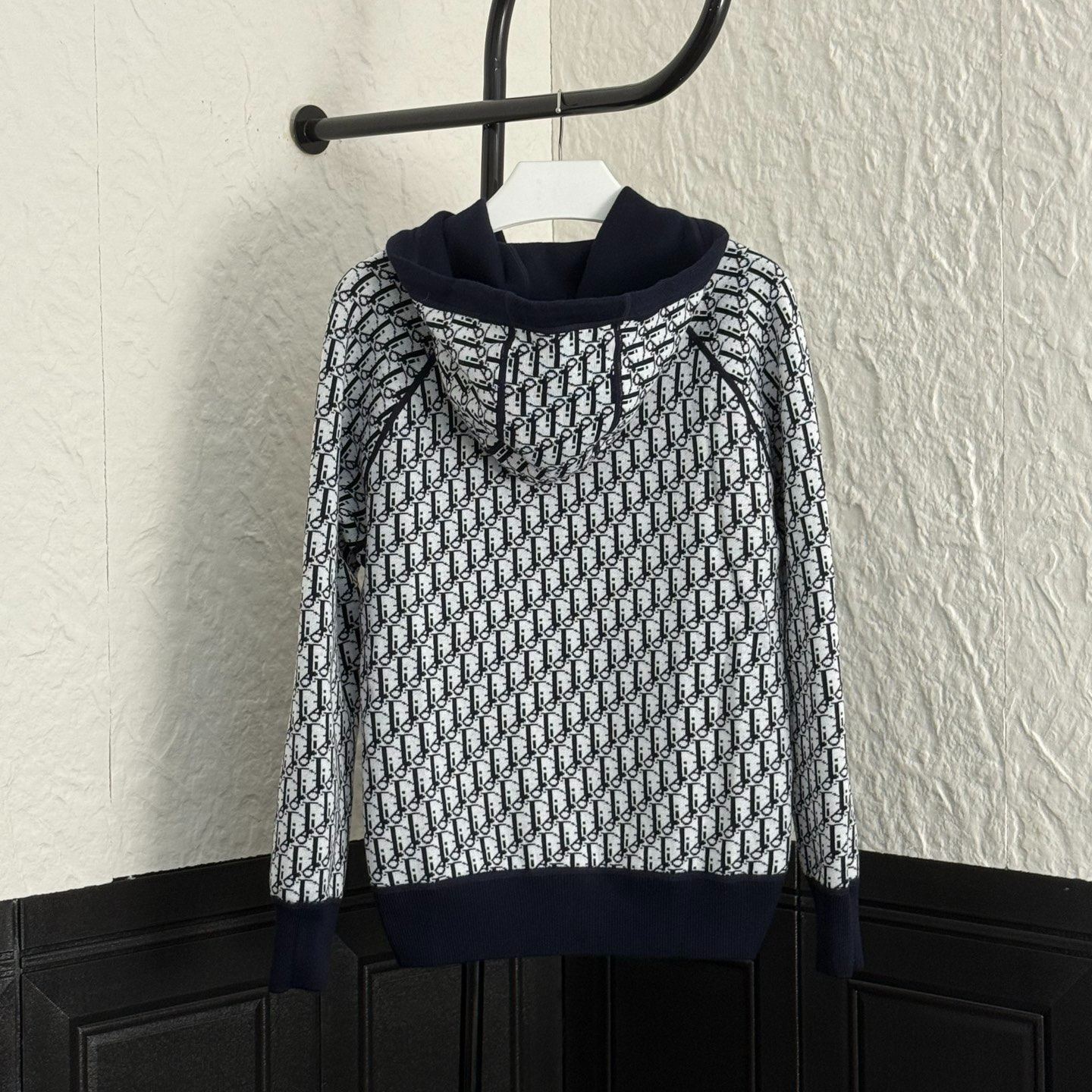 DIORMen's SS21 Loose Zipper Hooded Jacket Navy Blue（113M221AT225-C585）