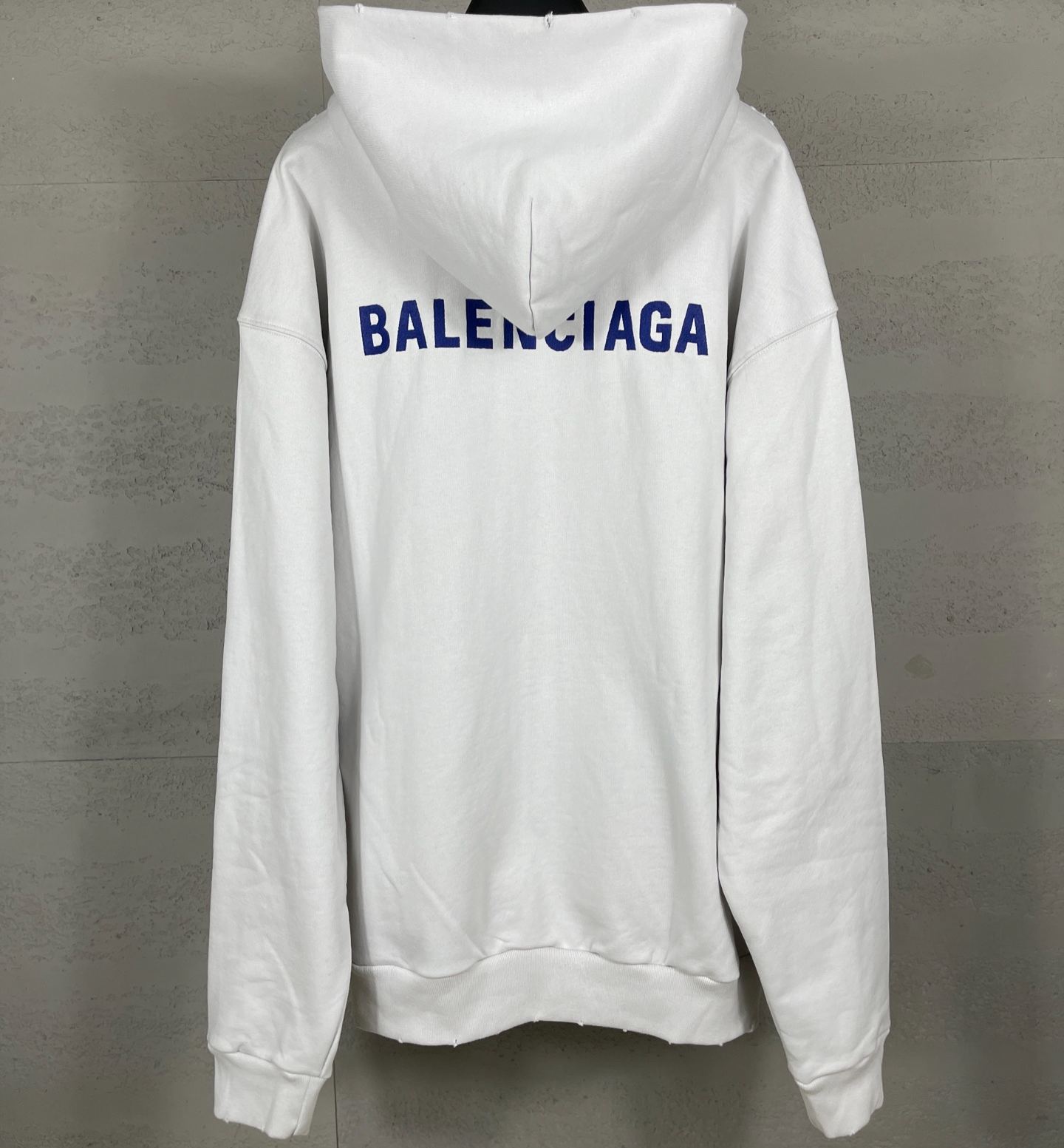 Balenciaga Back Zip-up Hoodie Regular Fit in Dirty White/blue (803264TSVP18016）