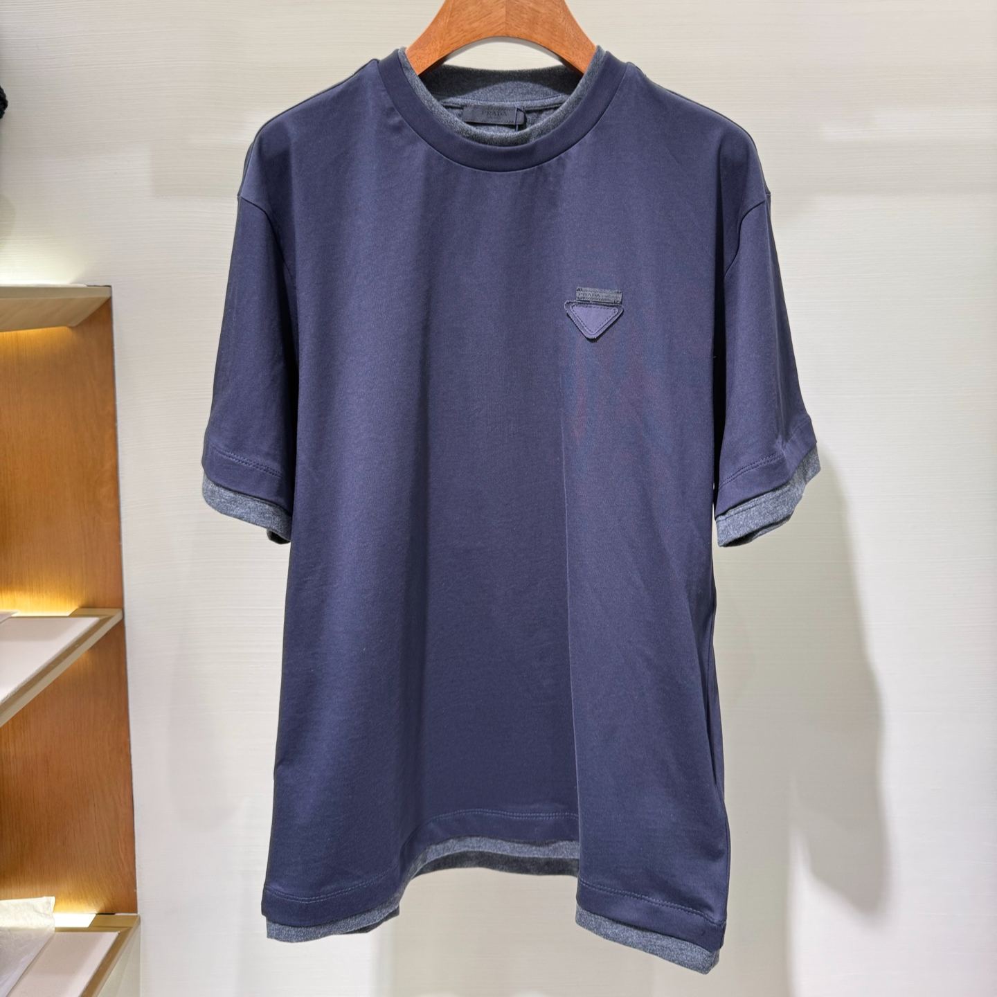 Prada Men's Divisa Layered Crewneck T-Shirt  (UJN912-11CD-F095J-S-WMO）