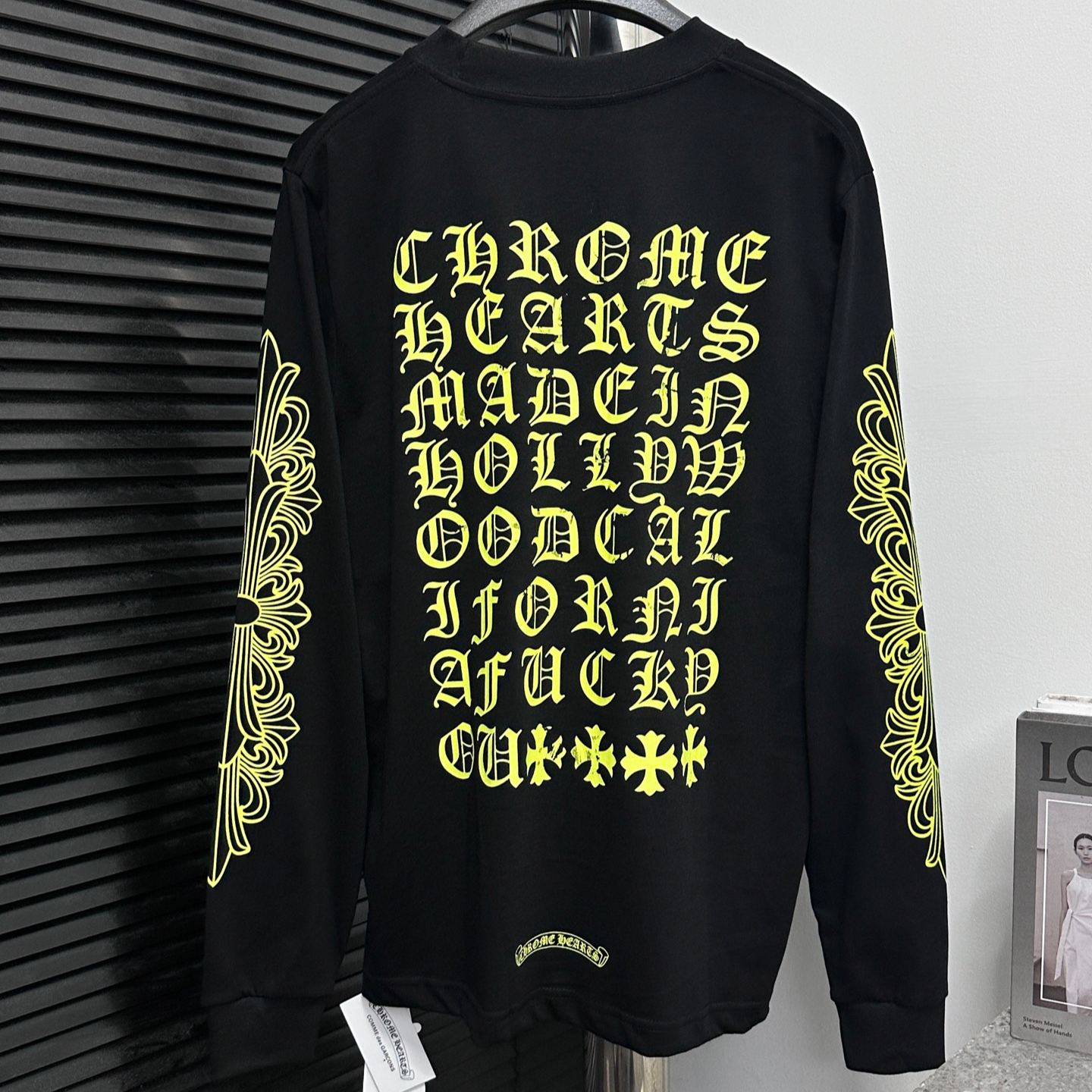 CHROME HEARTS neon floral cross long-sleeved pocket T-shirt 2020 spring and summer (ch-064）