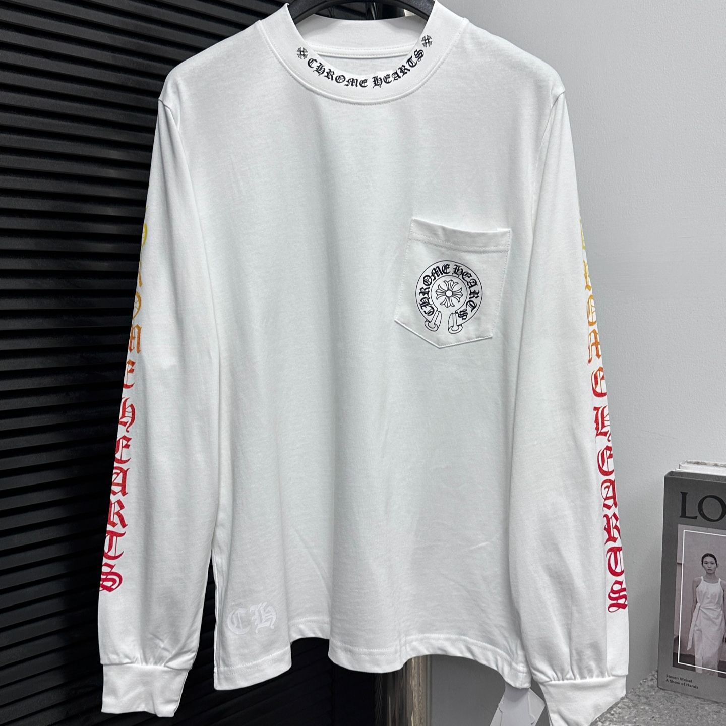 Chrome Hearts Horseshoe Back Gradient Logo Long Sleeve Top (CH-463）