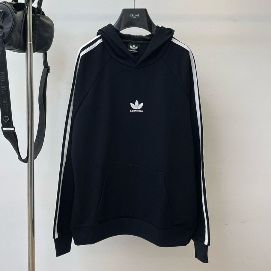 adidas BALENCIAGA Hoodie Large Fit "Black"（729322TNVN28482）