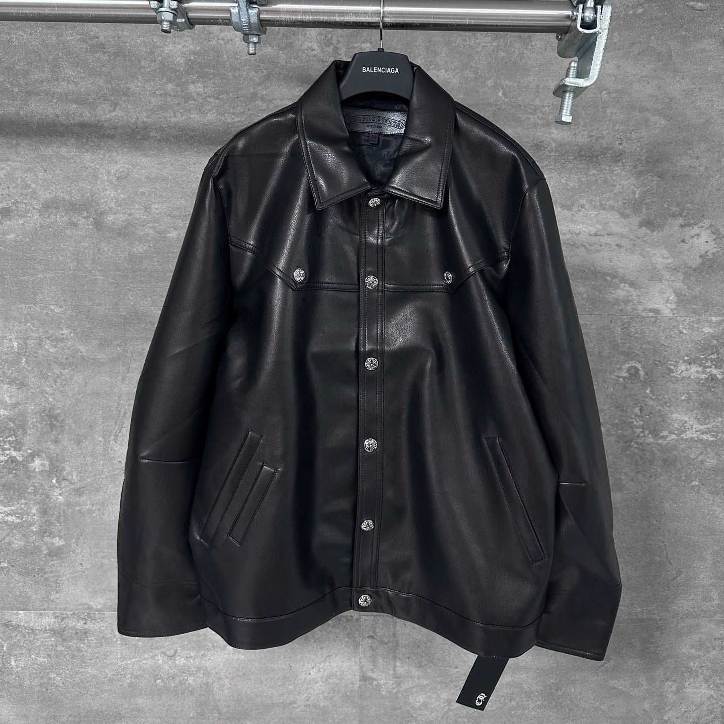 Chrome Hearts Flame vine embroidered leather jacket (CH-0000136）