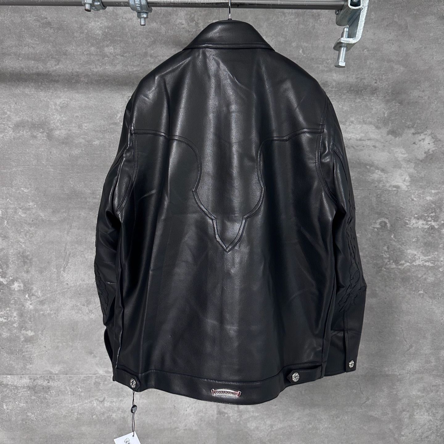 Chrome Hearts Flame vine embroidered leather jacket (CH-0000136）