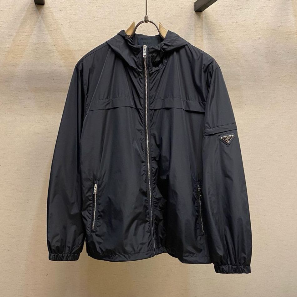 Prada K-Way Men's Hooded Trench Jacket (SGA466-106O-F0002）